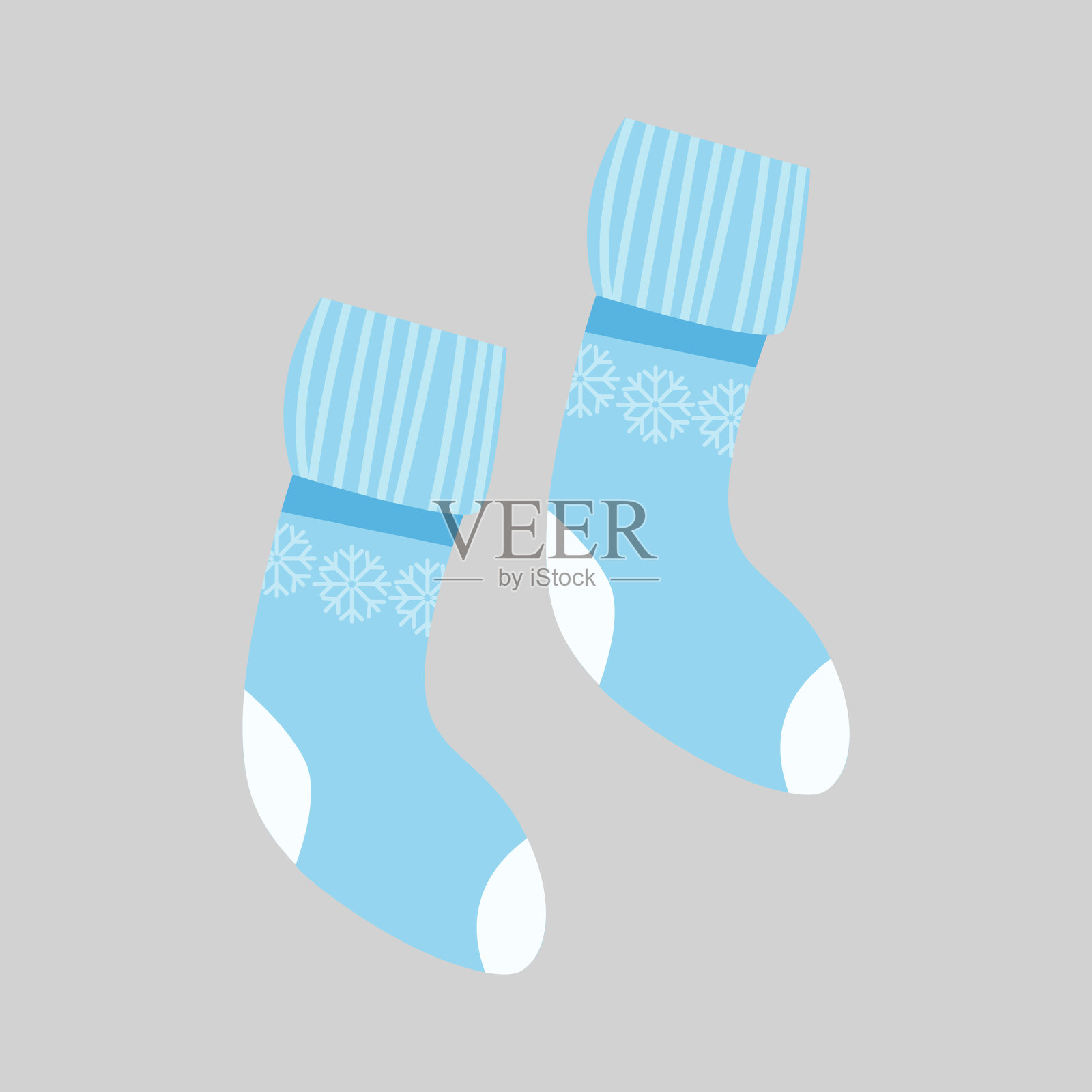 蓝色袜子插图设计元素图片