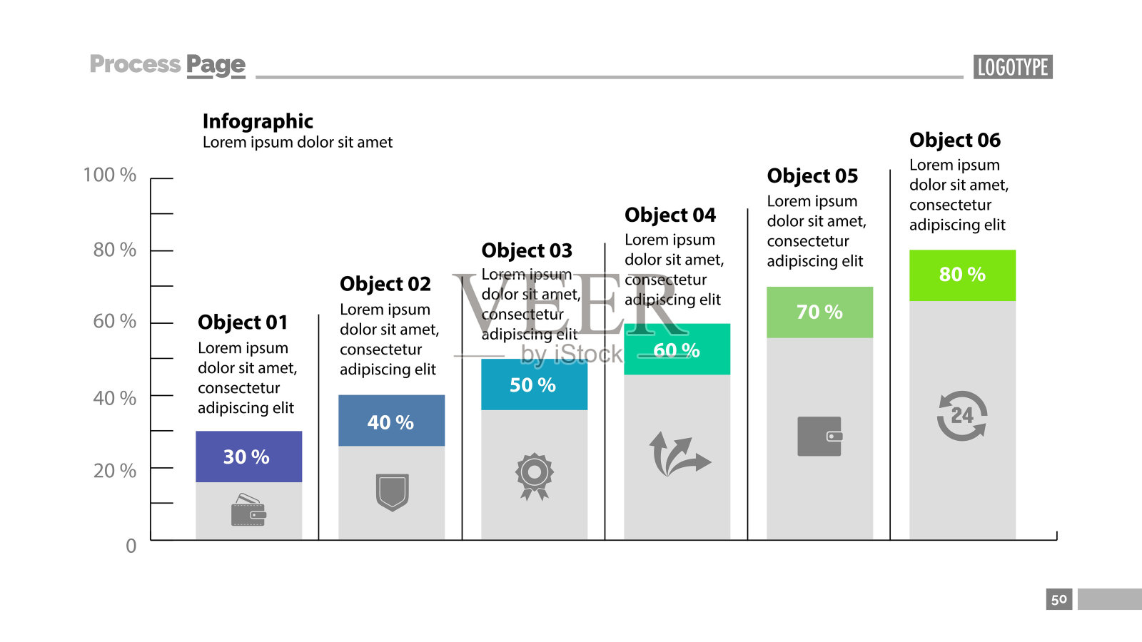 六列幻灯片模板插画图片素材