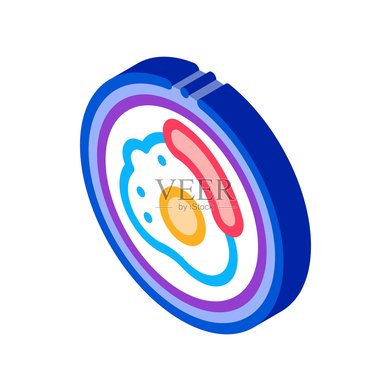 典型的美国早餐等距图标矢量插图插画图片素材