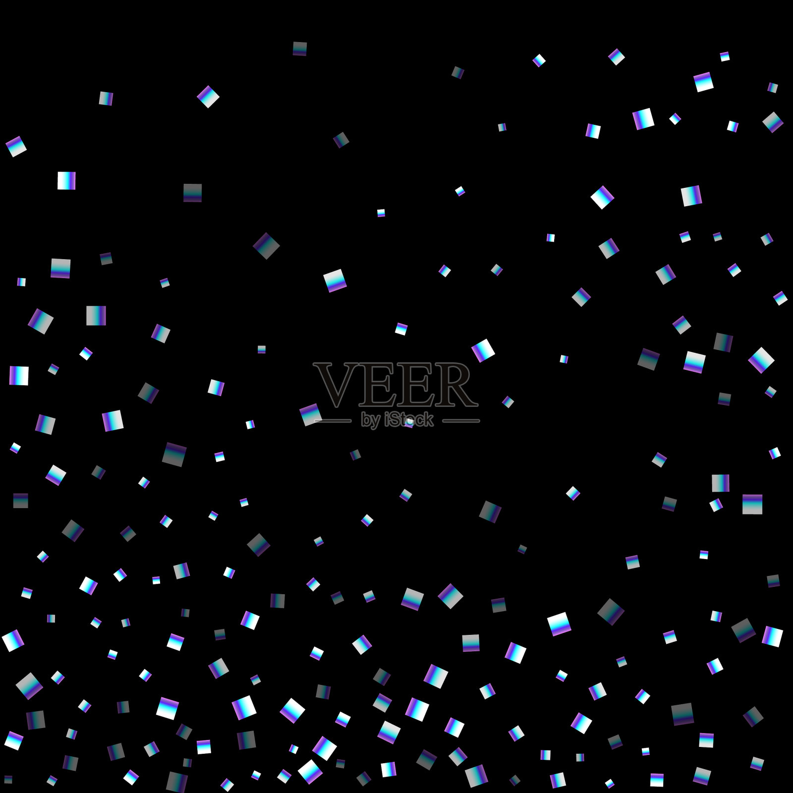 彩虹般闪亮的长方形五彩纸屑插画图片素材