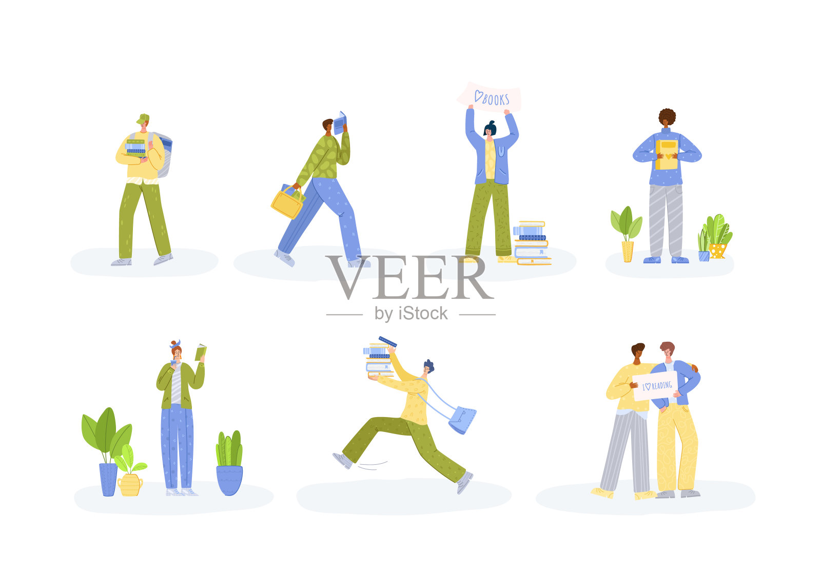 文学爱好者喜欢书籍插画图片素材