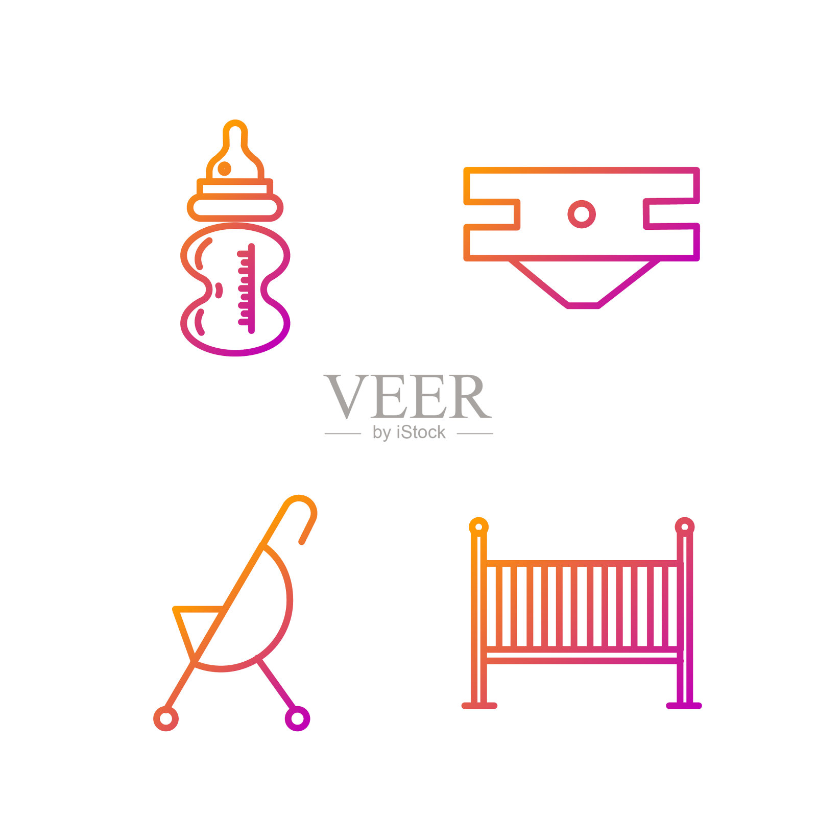 套线倒钩摇篮床宝宝插画图片素材