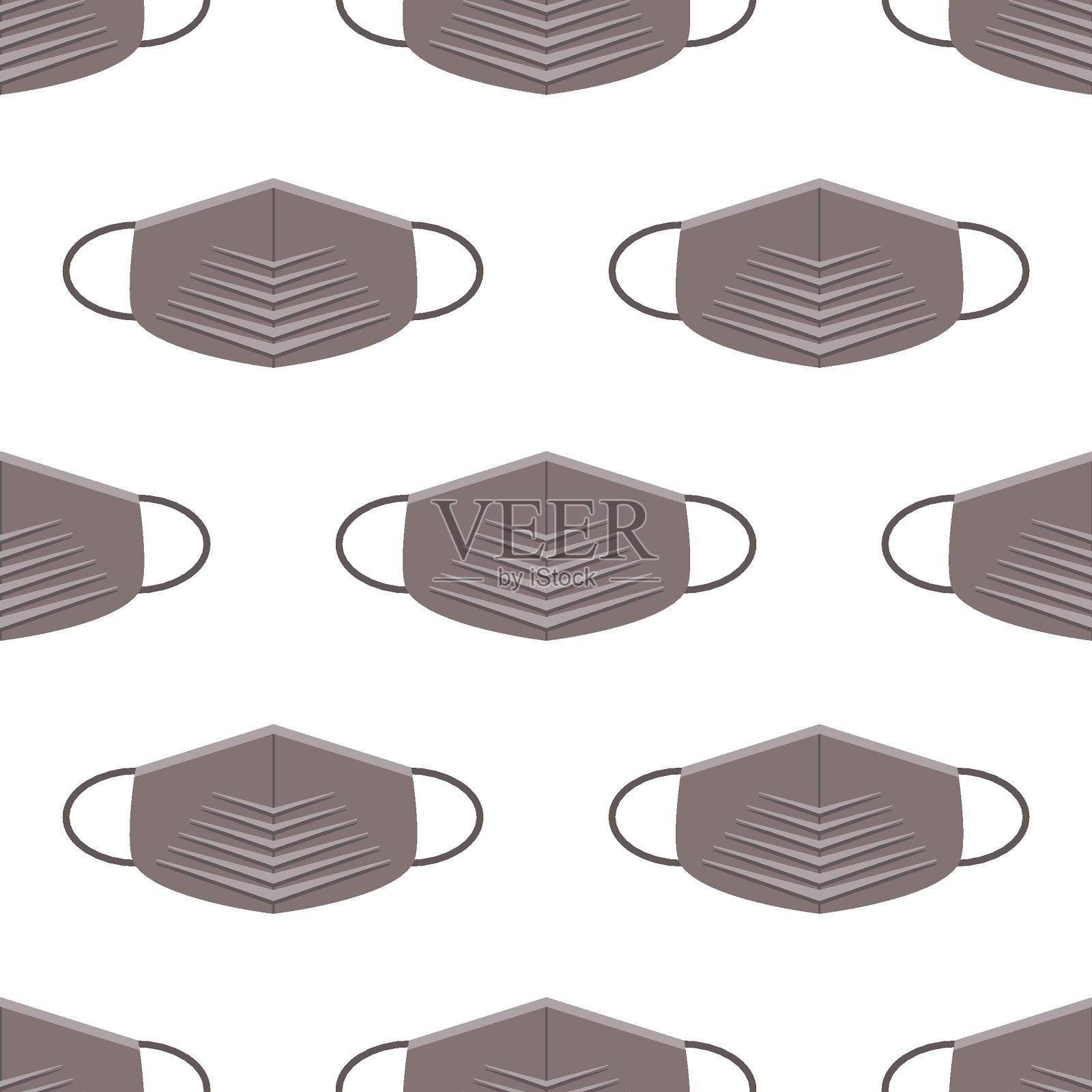 新型冠状病毒防护口罩库存插图-无缝模式插画图片素材