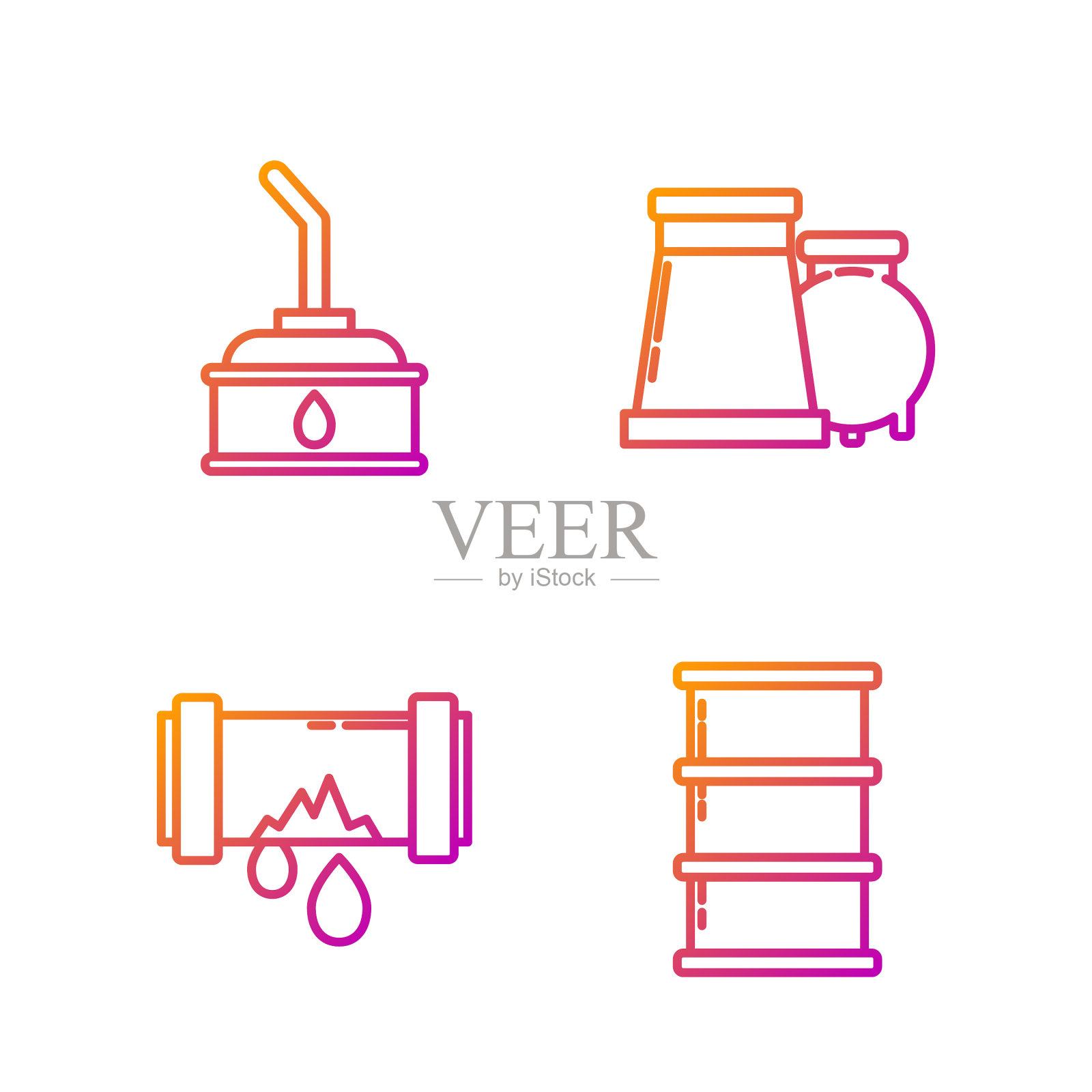 设线筒与断油金属管图标素材