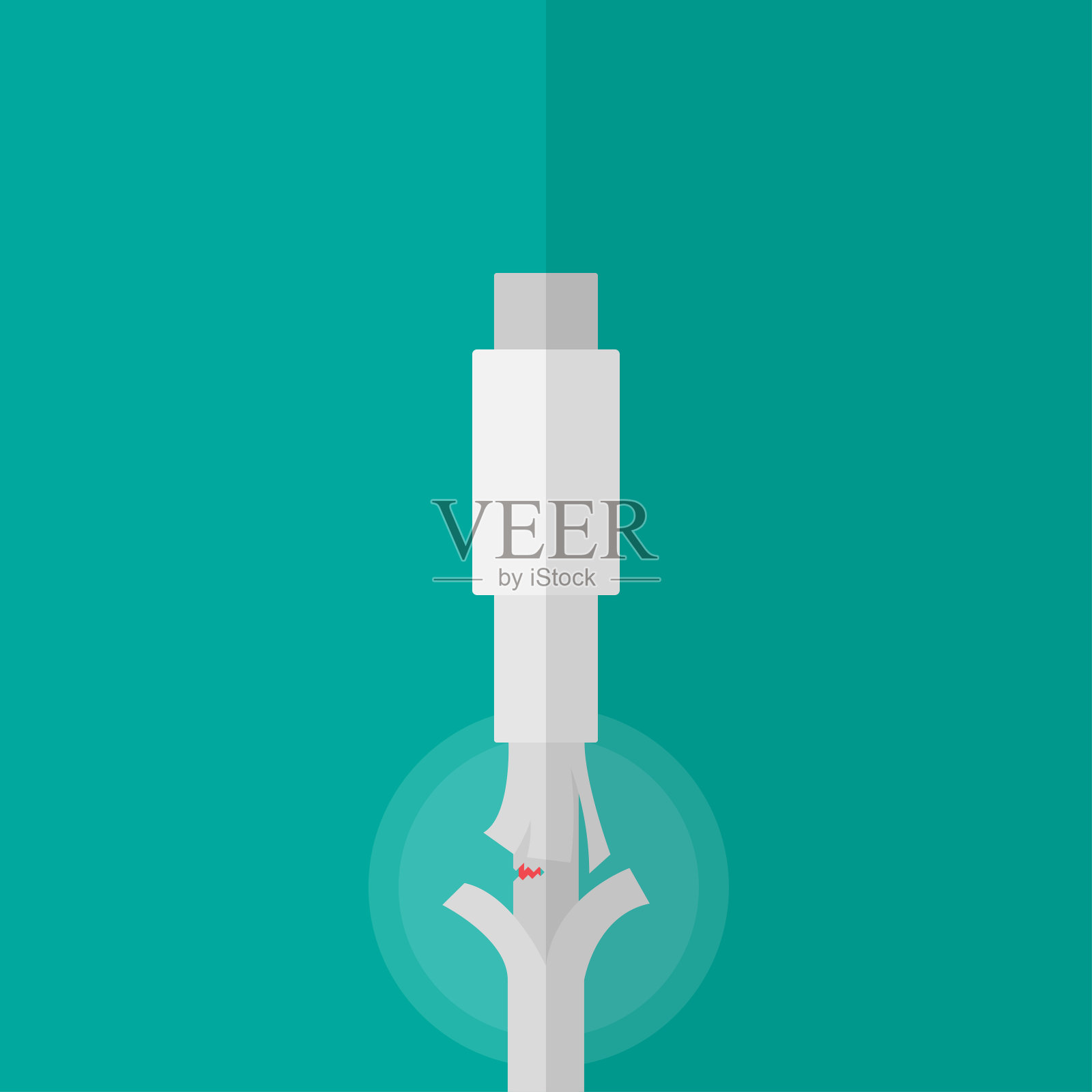 断usb-c型智能手机充电器或连接线平面矢量设计。插画图片素材