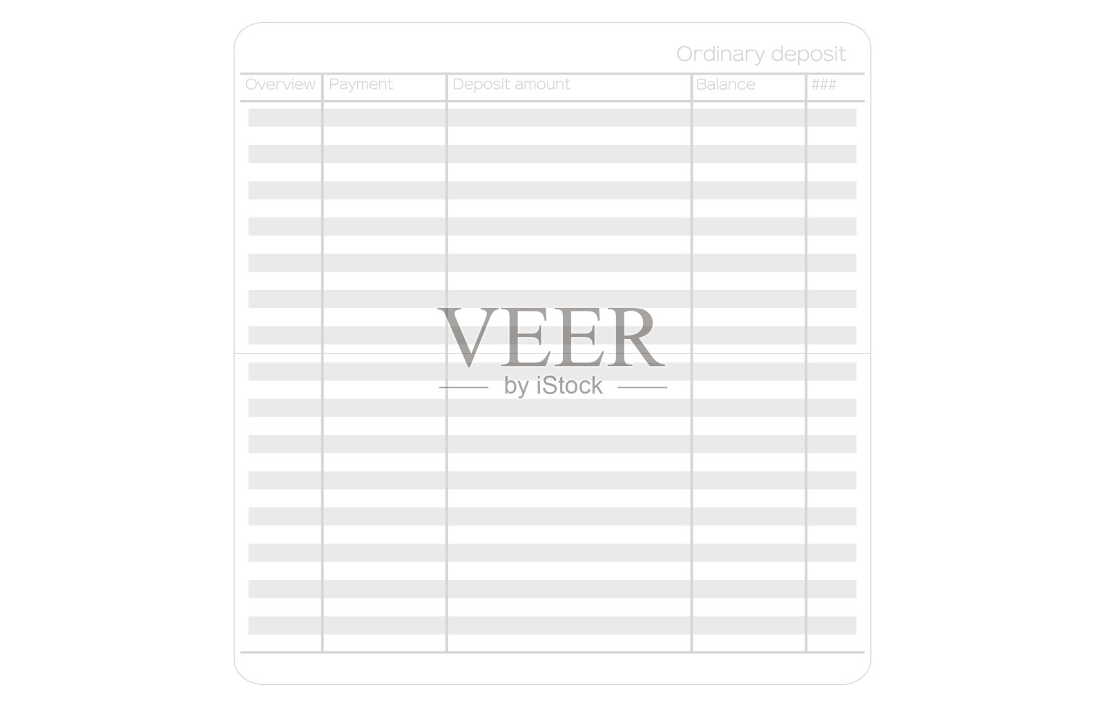 展开一页存折，什么也没填插画图片素材