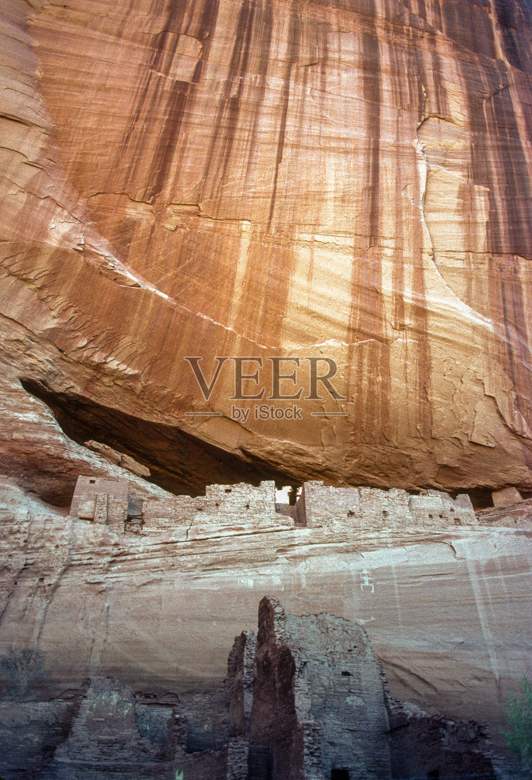 峡谷de Chelly NM -悬崖居住在峡谷- 1998照片摄影图片