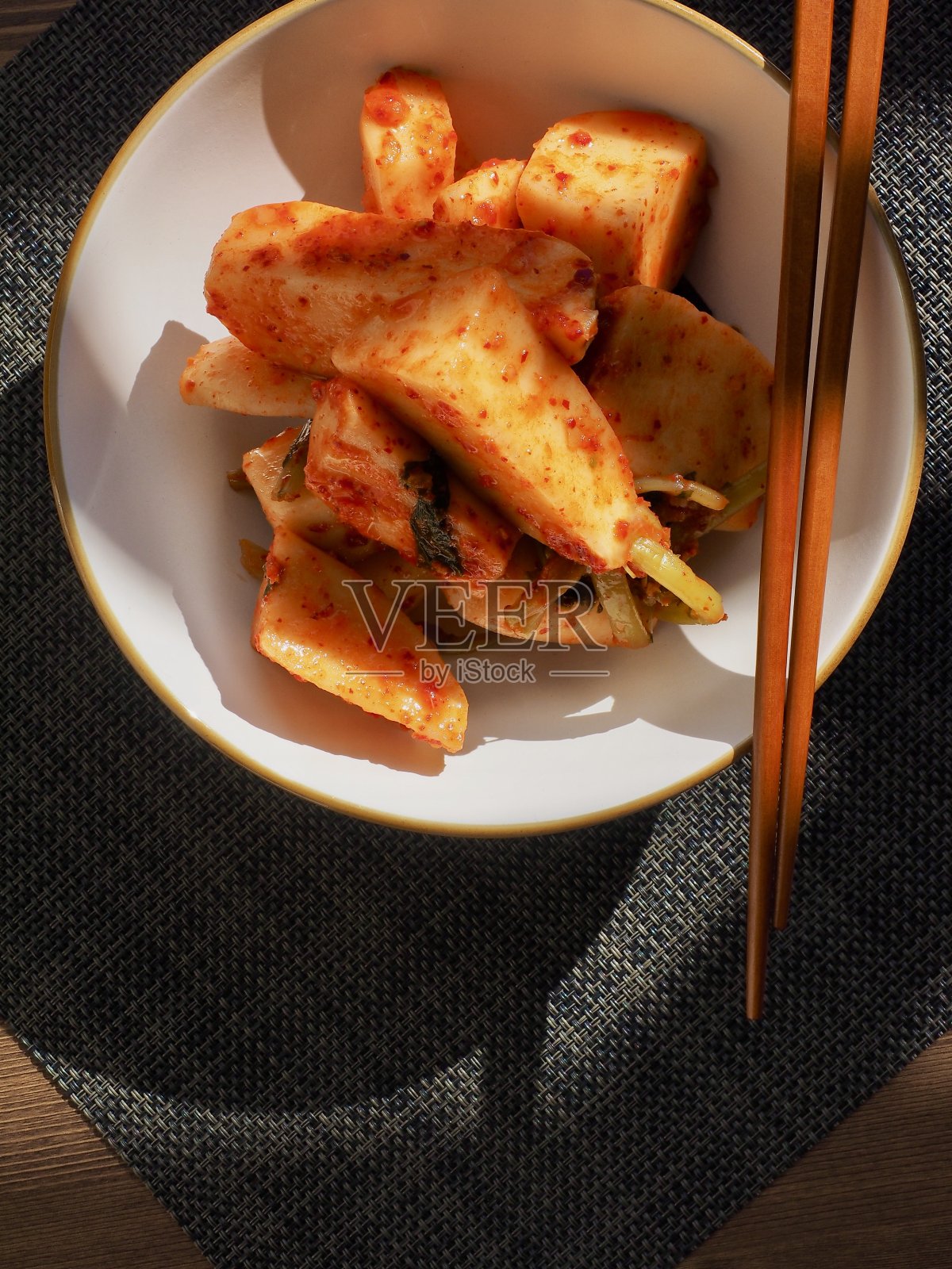 韩国传统食品萝卜泡菜照片摄影图片