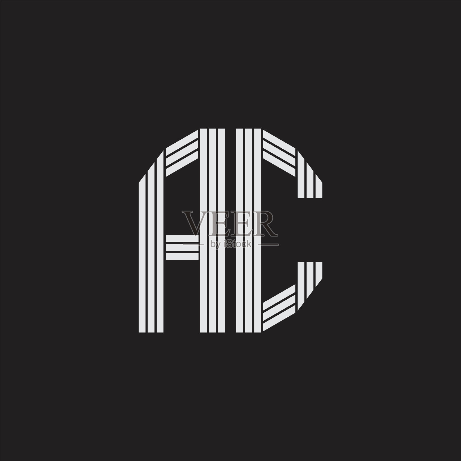 Ac徽标与轮廓样式相联系插画图片素材