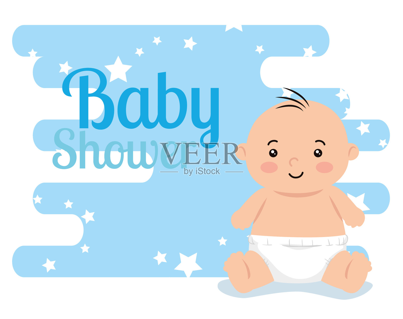 有可爱小男孩和设计元素图片