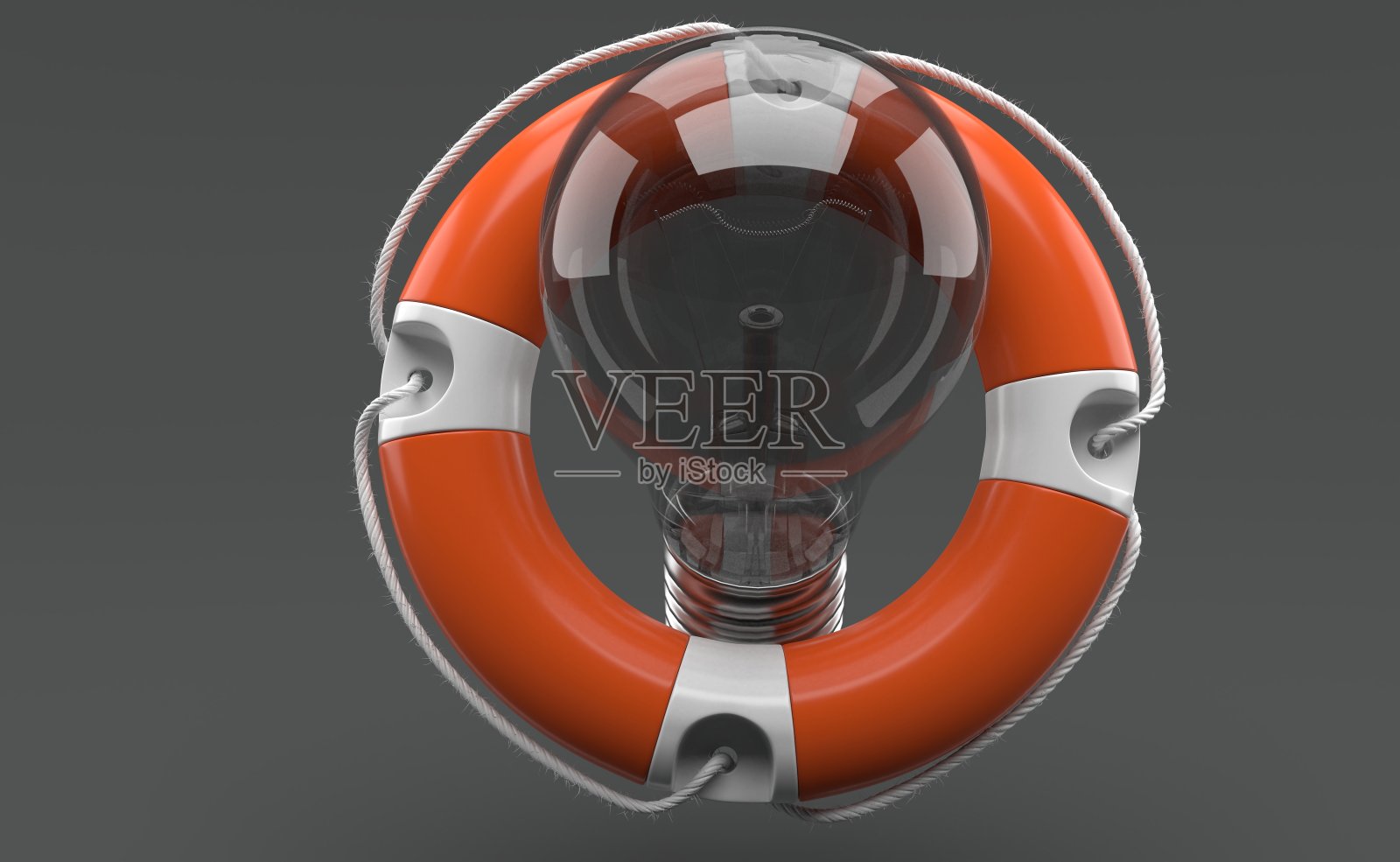 救生圈内的灯泡照片摄影图片