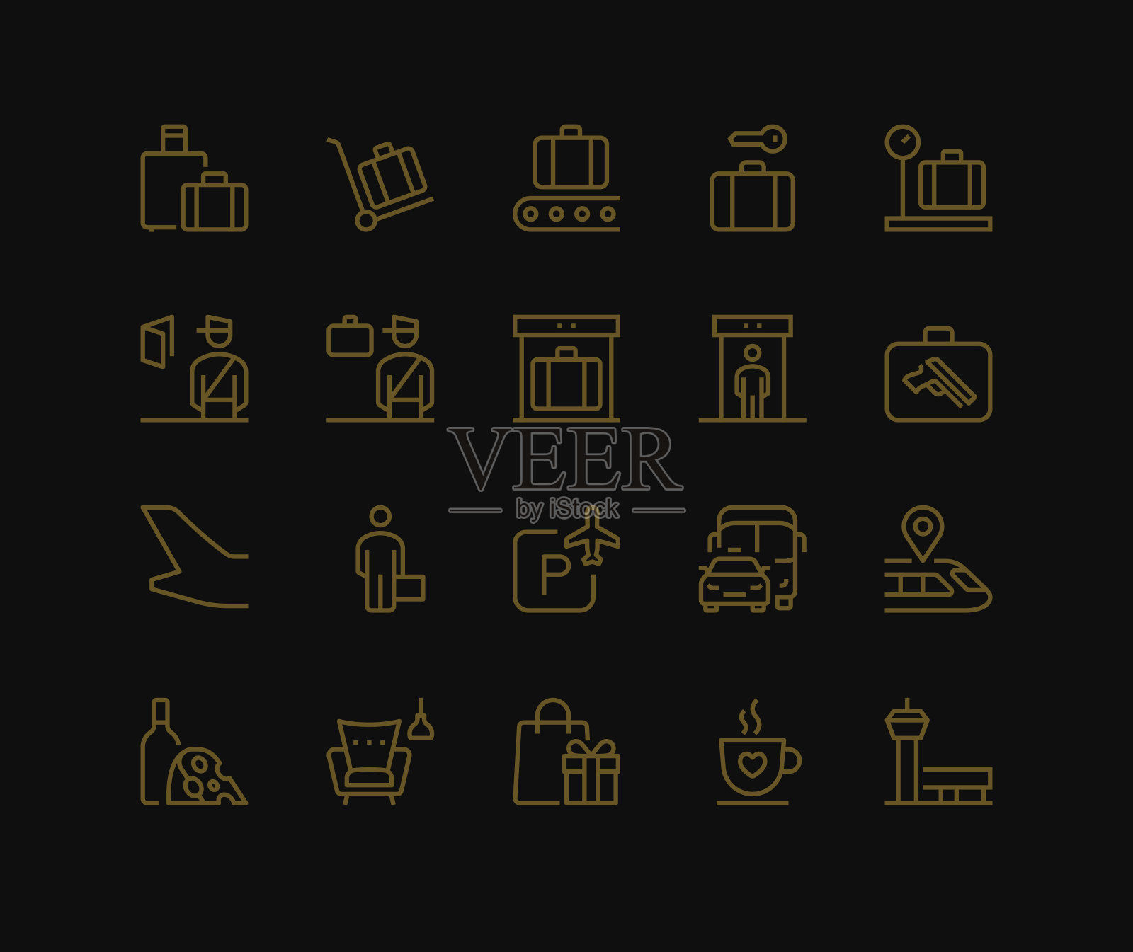 机场信息图标插画图片素材