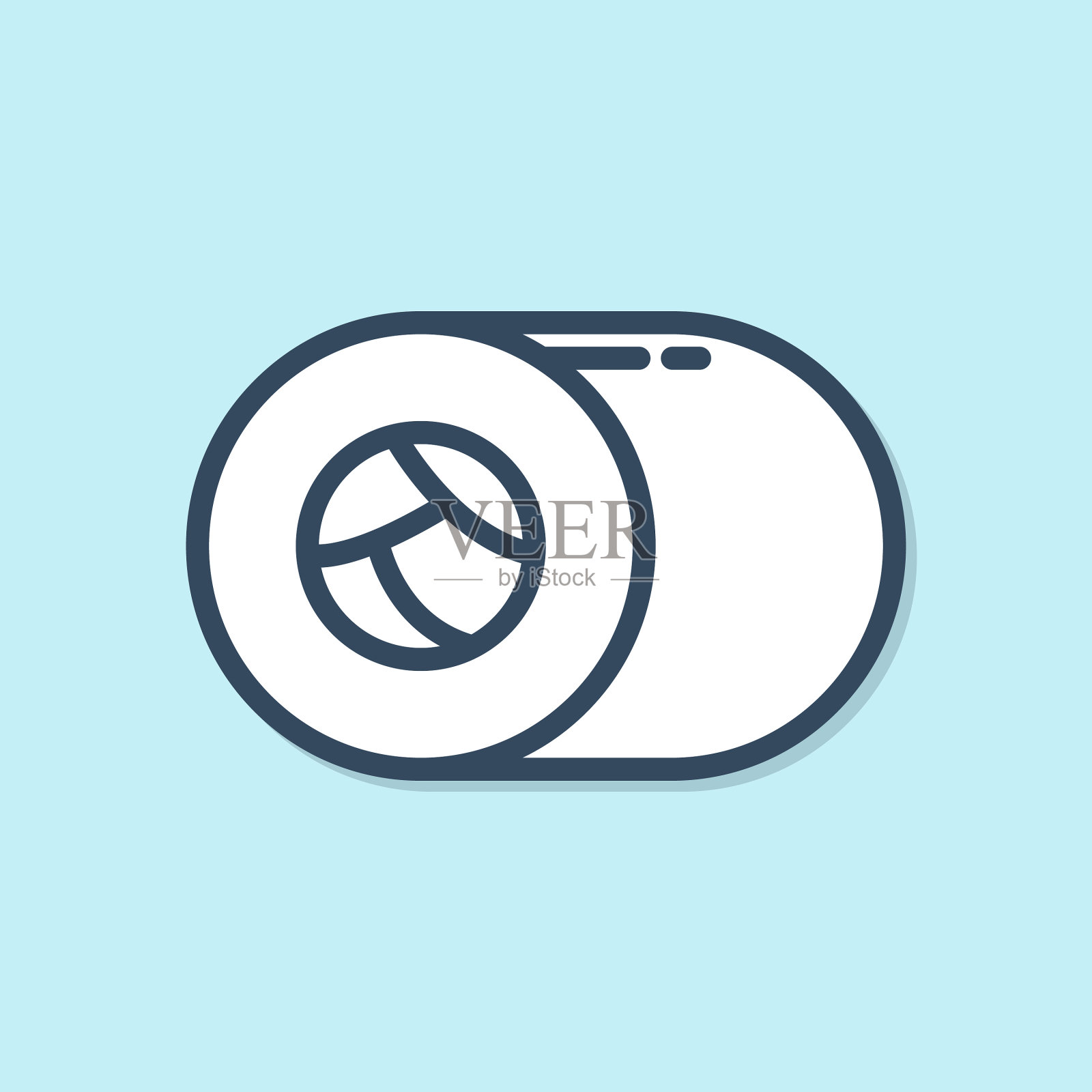 蓝线寿司图标孤立在蓝色背景图标素材