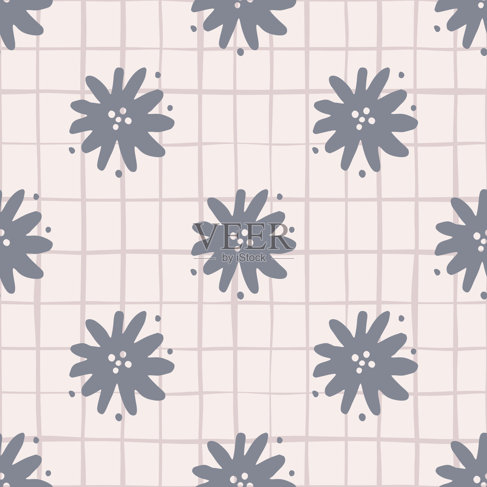 斯堪的纳维亚简单的花无缝图案。可爱的洋甘菊无尽墙纸。小印花背景。插画图片素材