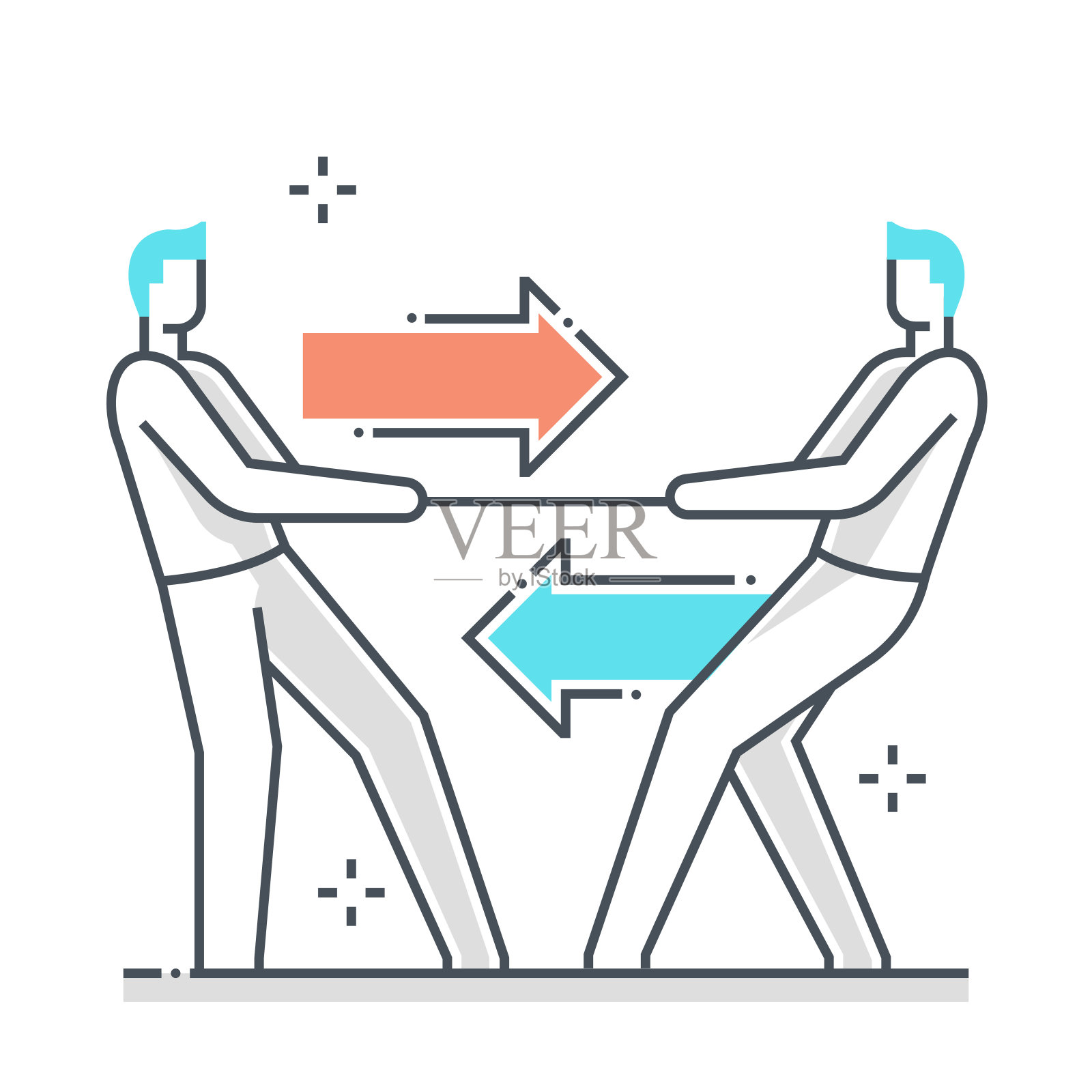 法律案件相关色线矢量图标、插图插画图片素材