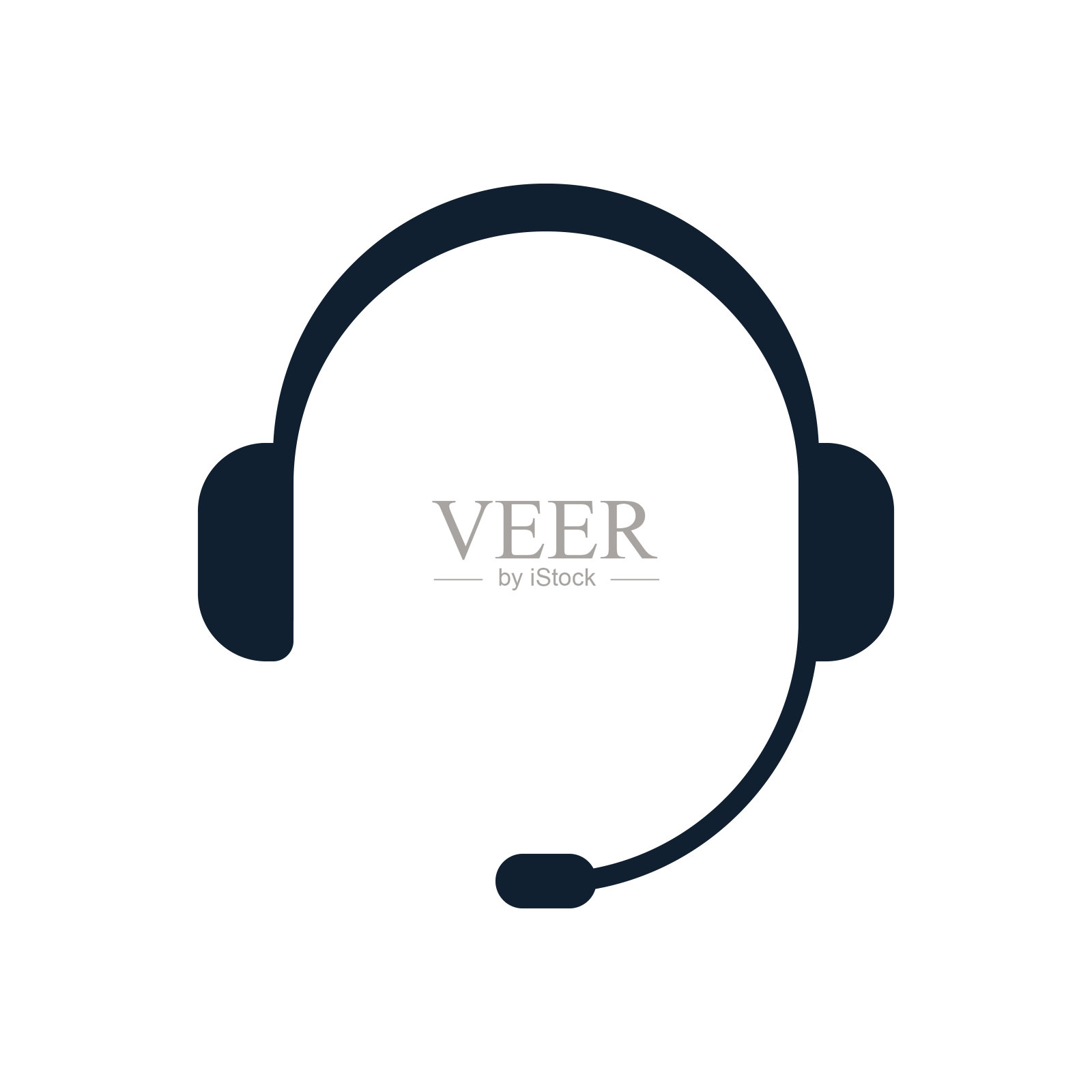 耳机简单的图标与麦克风插画图片素材