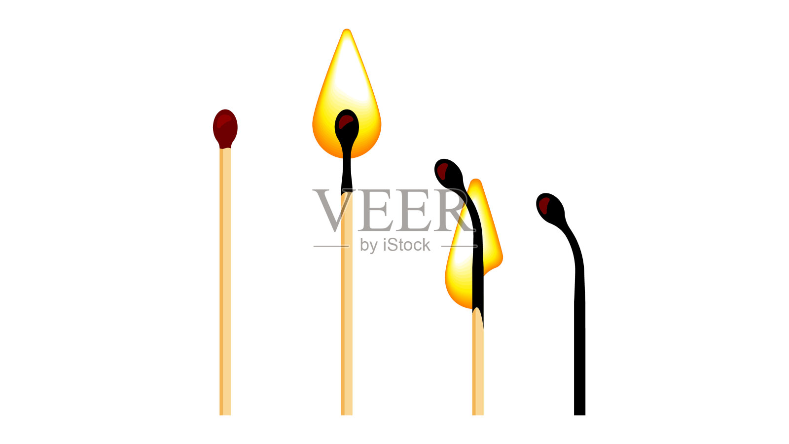 燃烧的匹配。向量股票插图设计元素图片