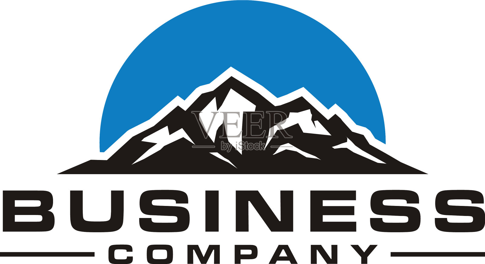 剪影山太阳顶山雪峰标志插画图片素材