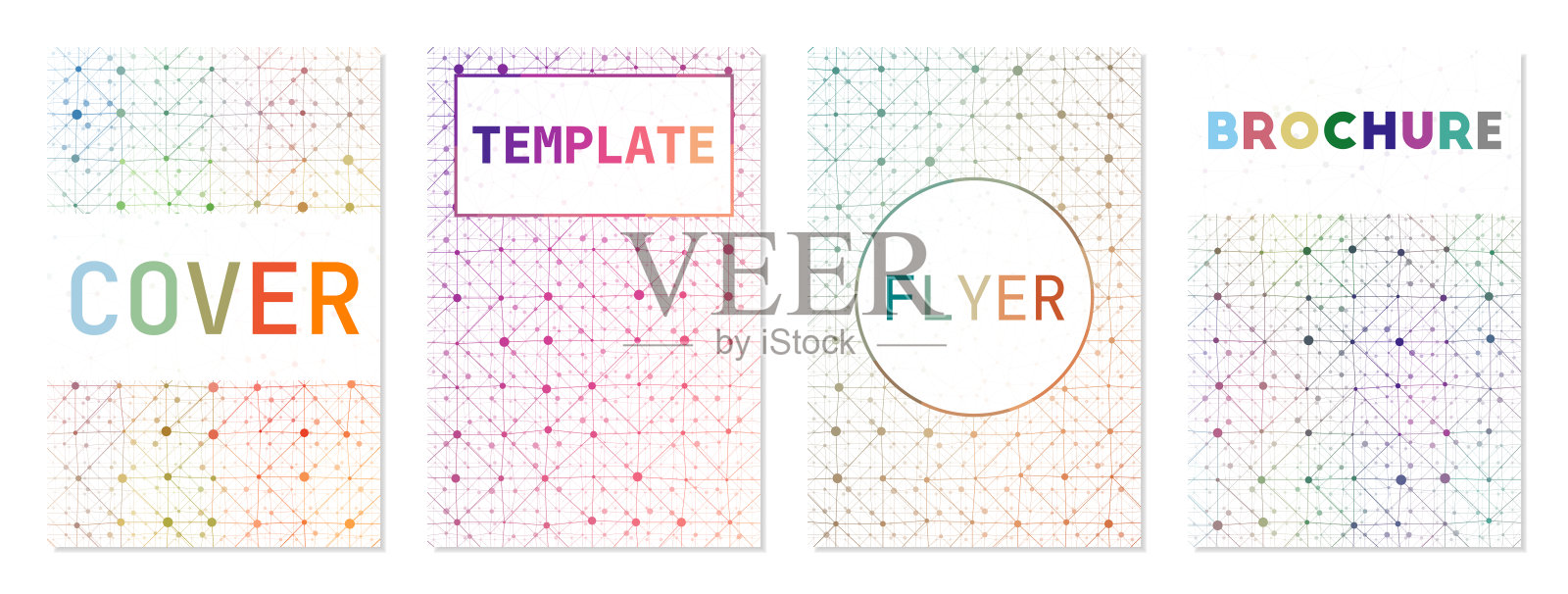 矢量集封面设计。插画图片素材