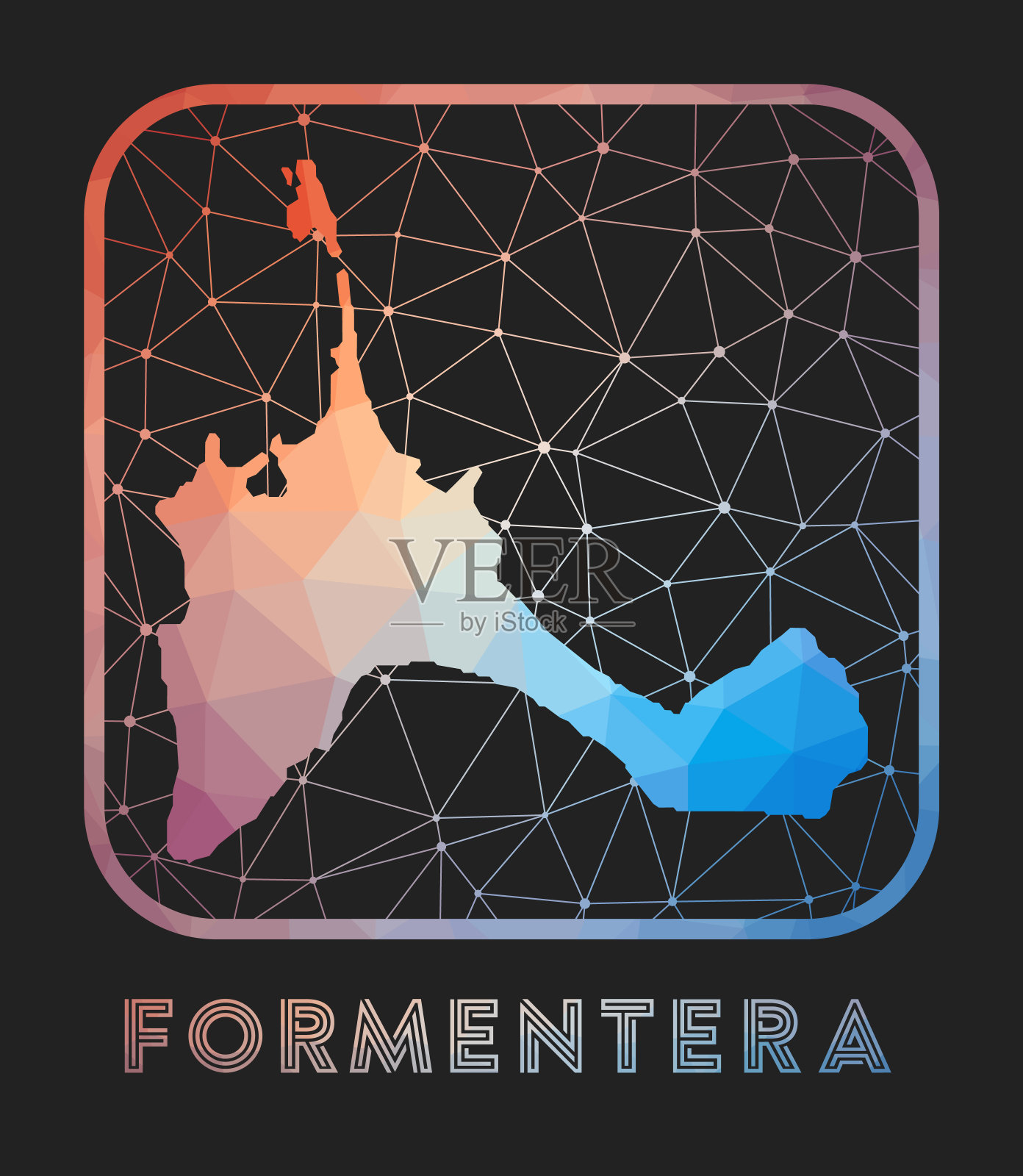 Formentera地图设计。插画图片素材