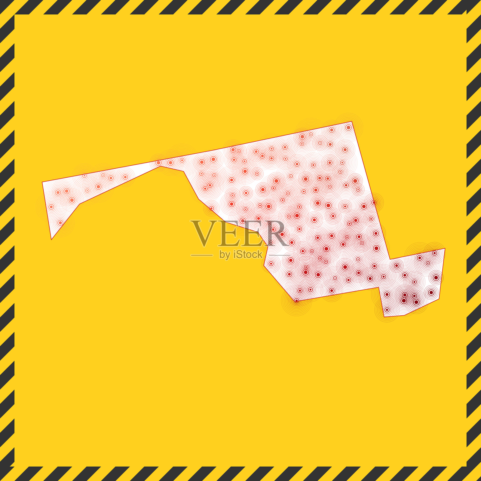 马里兰封闭病毒危险标志插画图片素材