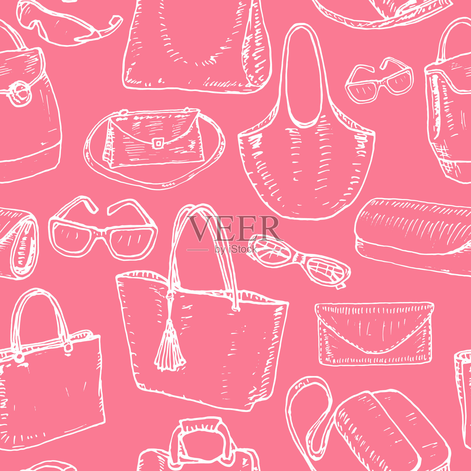 漂亮的女人袋插画图片素材