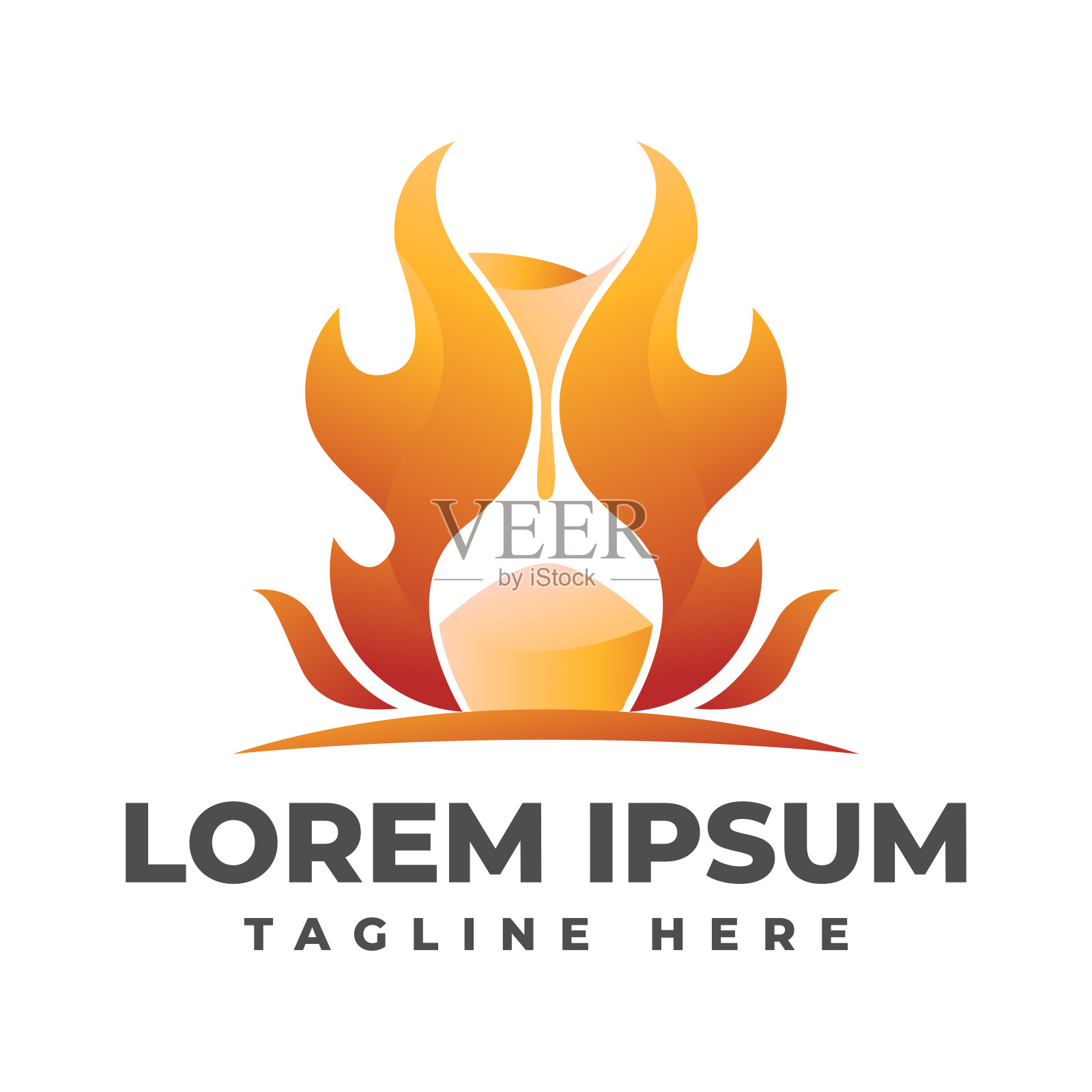 燃烧时的沙漏火插画图片素材