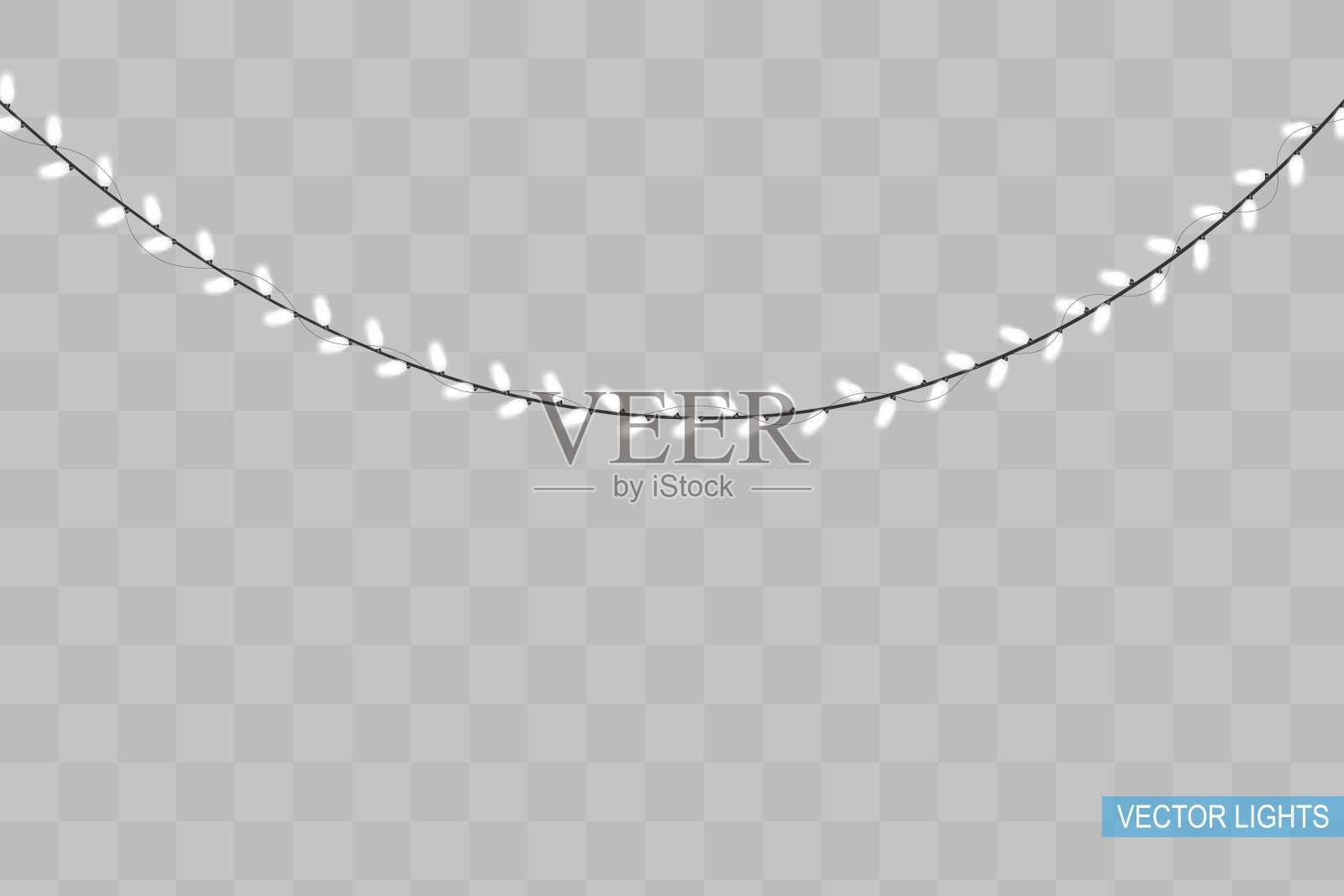 圣诞灯孤立在透明的背景插画图片素材