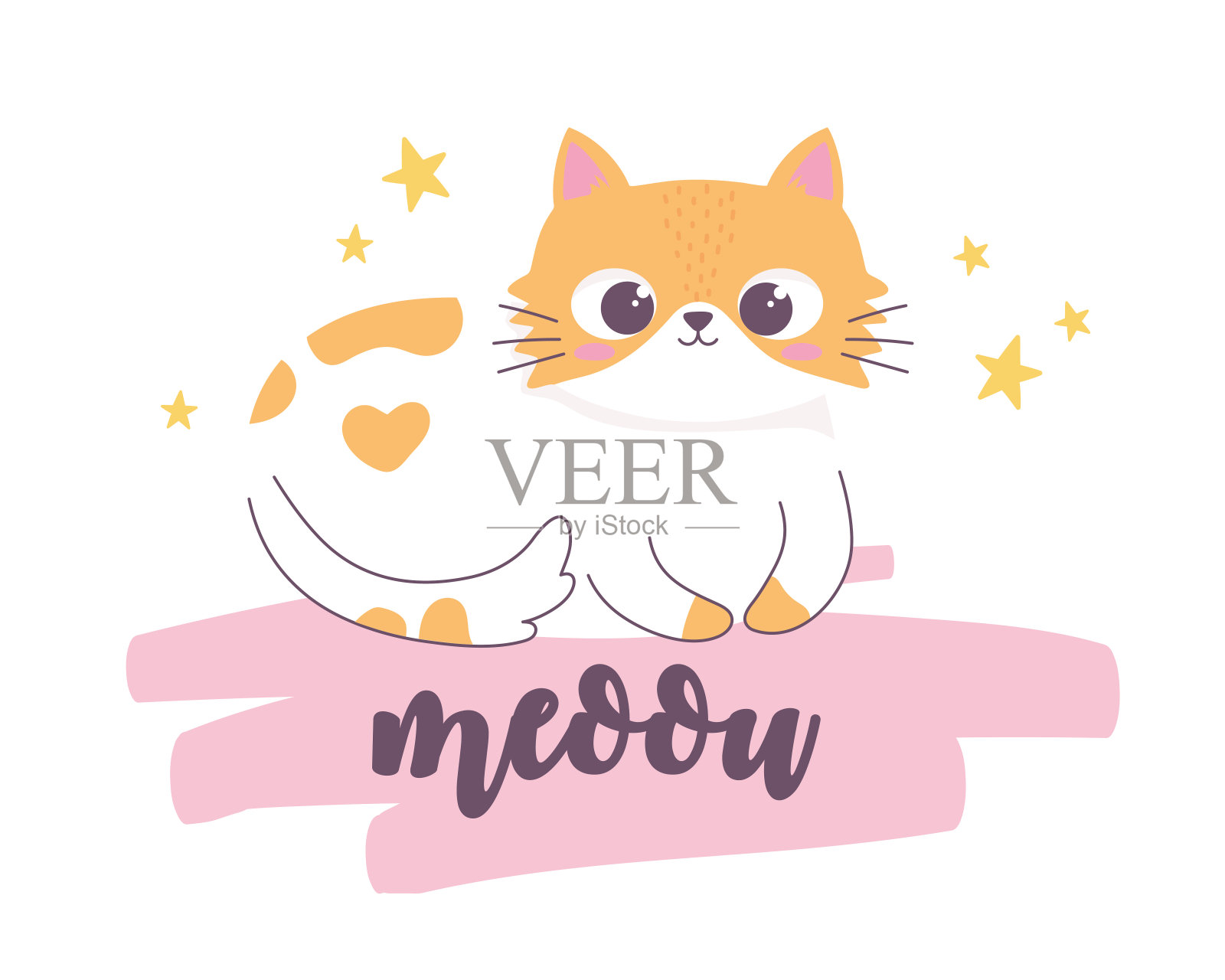 休息可爱的猫卡通动物有趣的人物插画图片素材