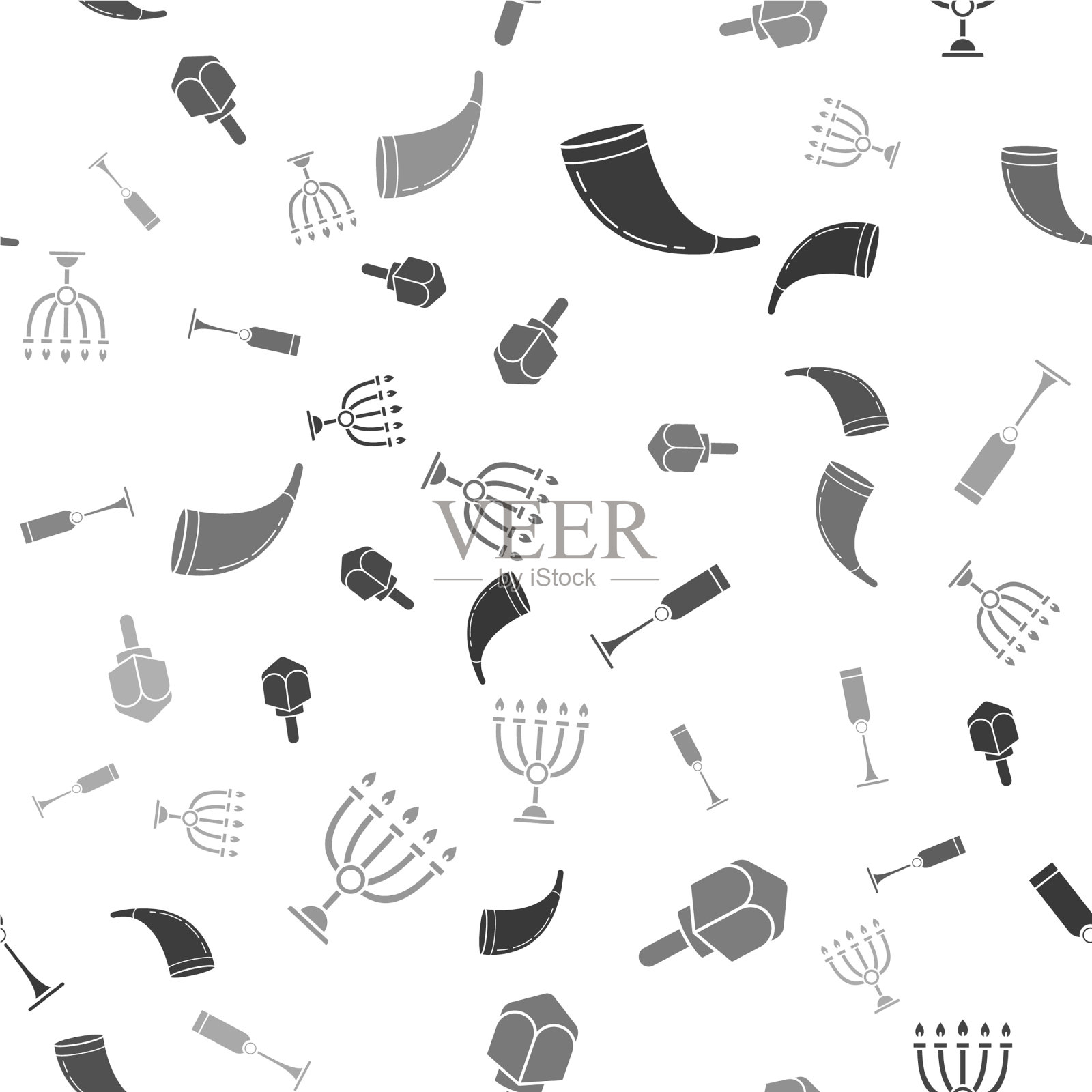 设置传统的羊角号光明节陀螺图标素材