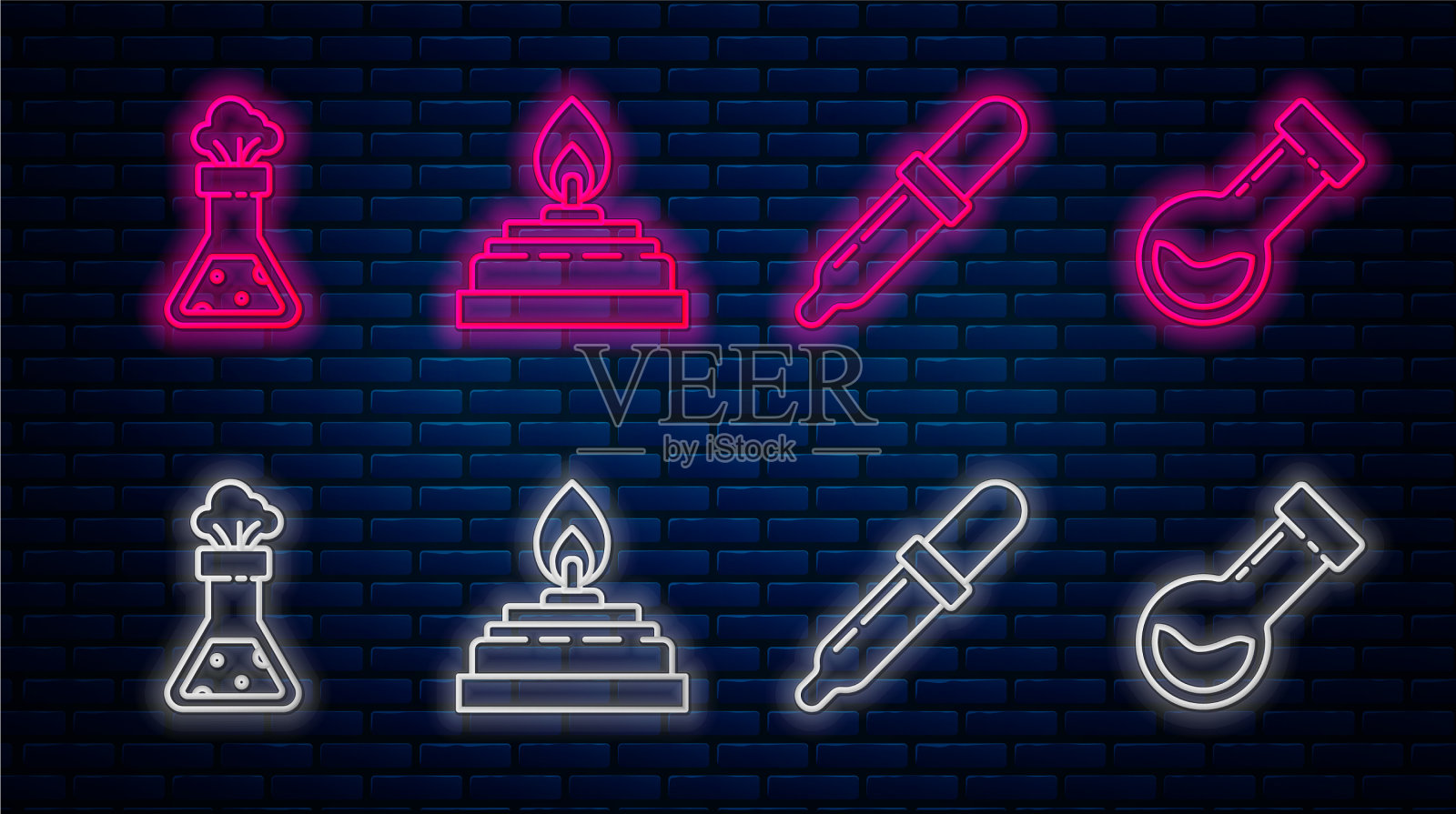 设置酒精或酒精燃烧器移液管测试线插画图片素材