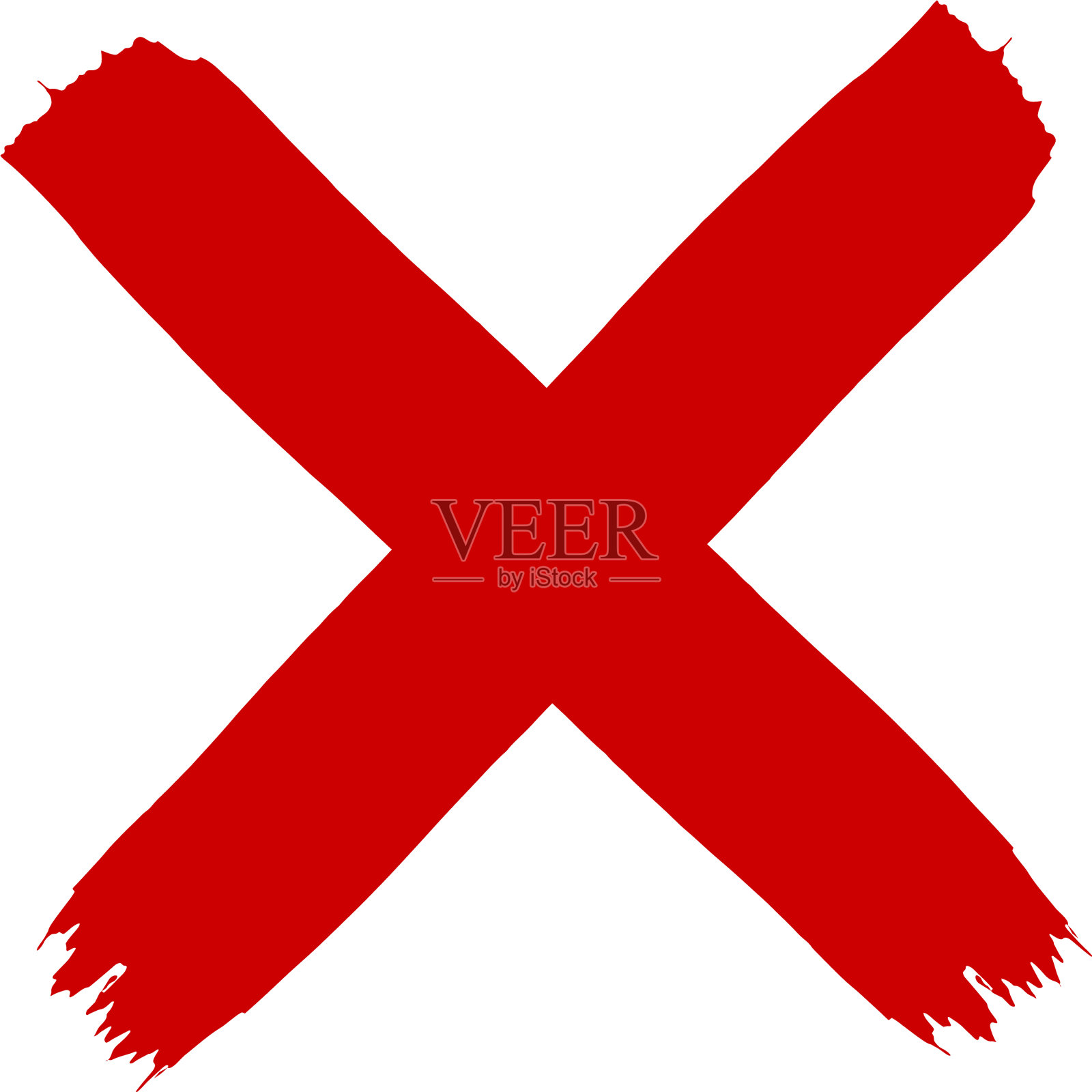 肮脏的垃圾手画的笔触交叉x插画图片素材