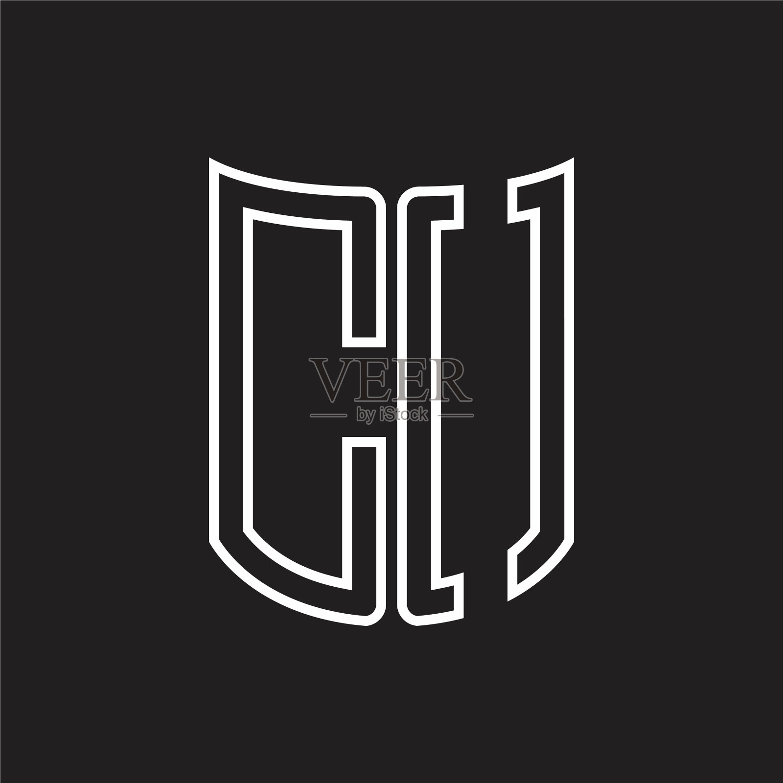 公司标志用缎带图案风格勾勒设计插画图片素材