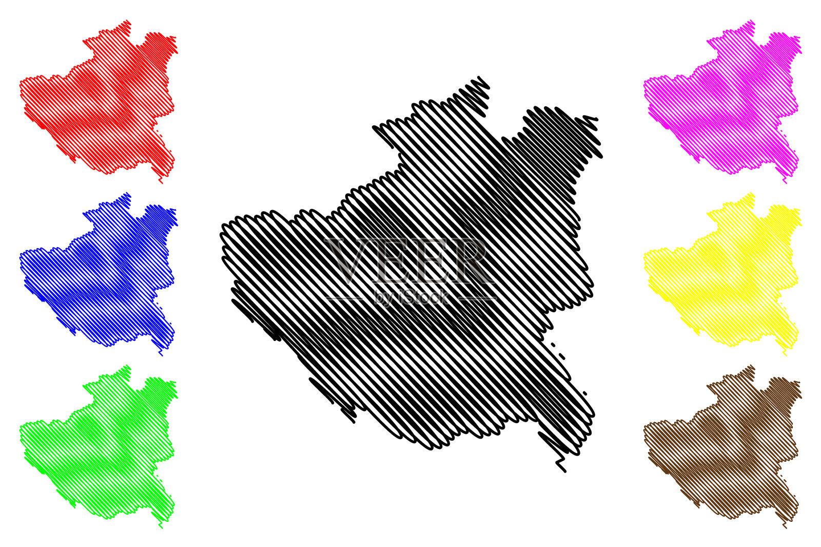 迪伯县共和国阿尔巴尼亚地图潦草插画图片素材