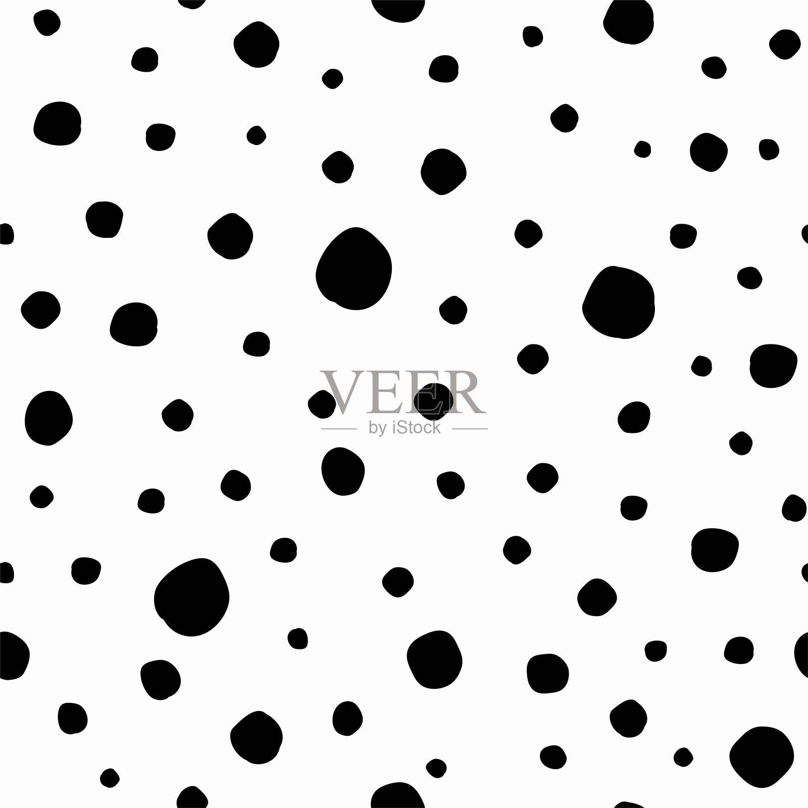 无缝抽象图案的小黑点破旧或白点。插画图片素材