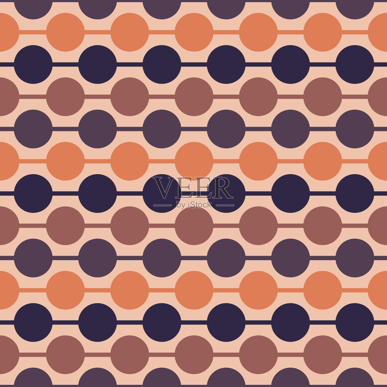 水平导向线上的彩色圆圈插画图片素材