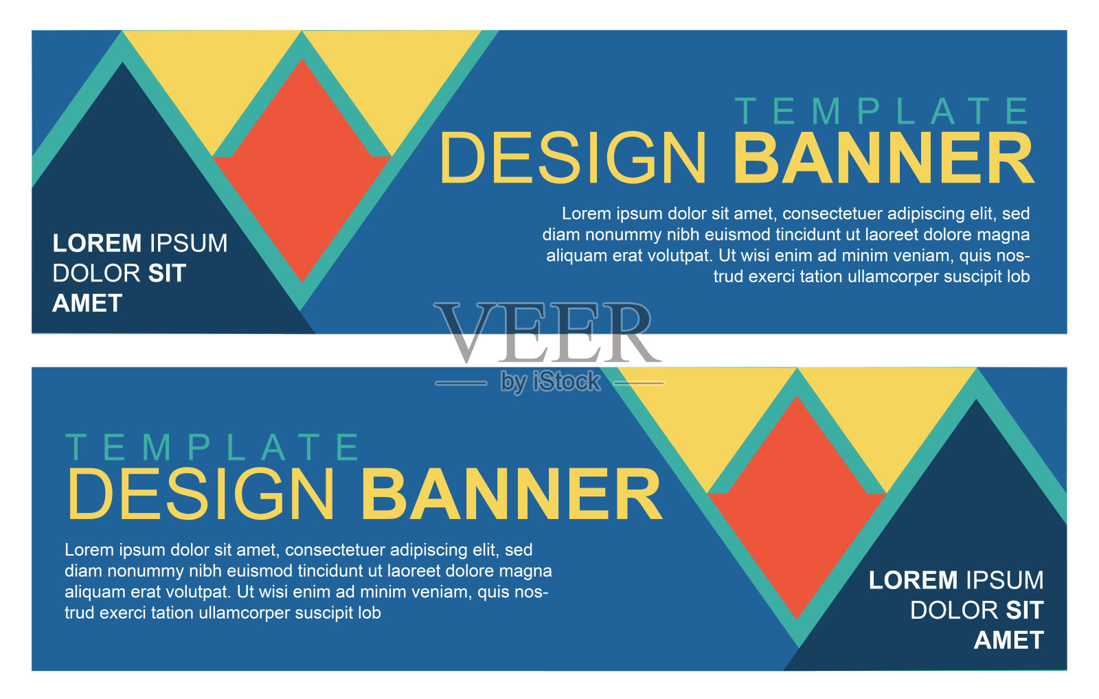矢量抽象设计横幅网页模板。设计模板素材
