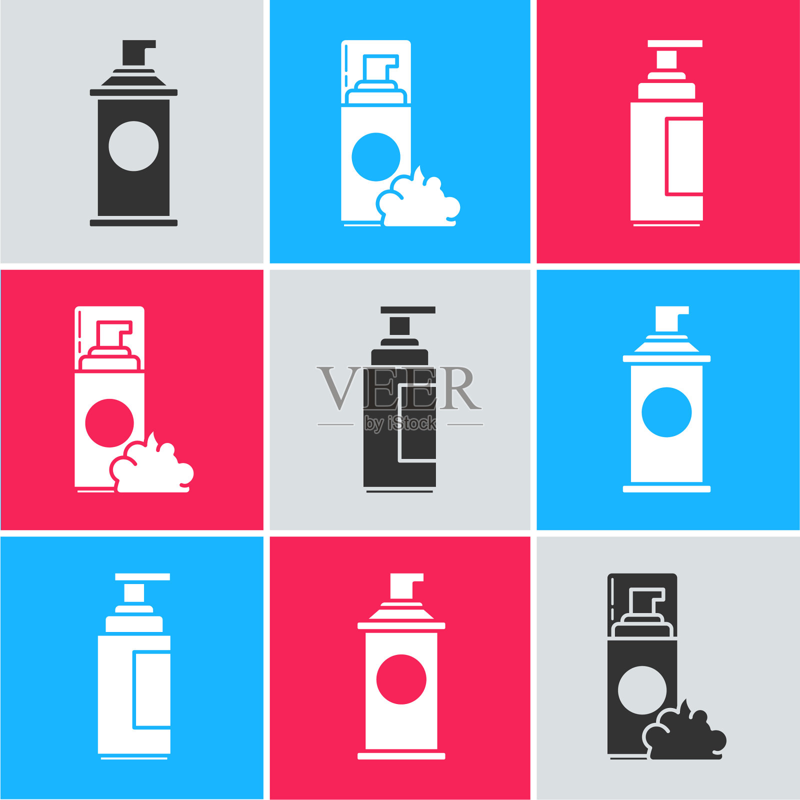 设定剃须啫喱泡沫及剃须膏图标素材