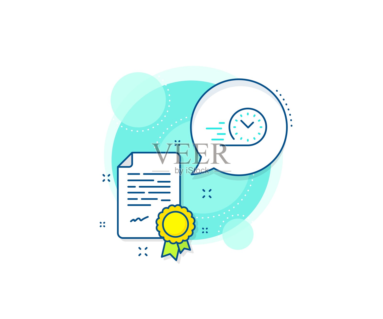 快速交付线图标。时间信号。向量插画图片素材