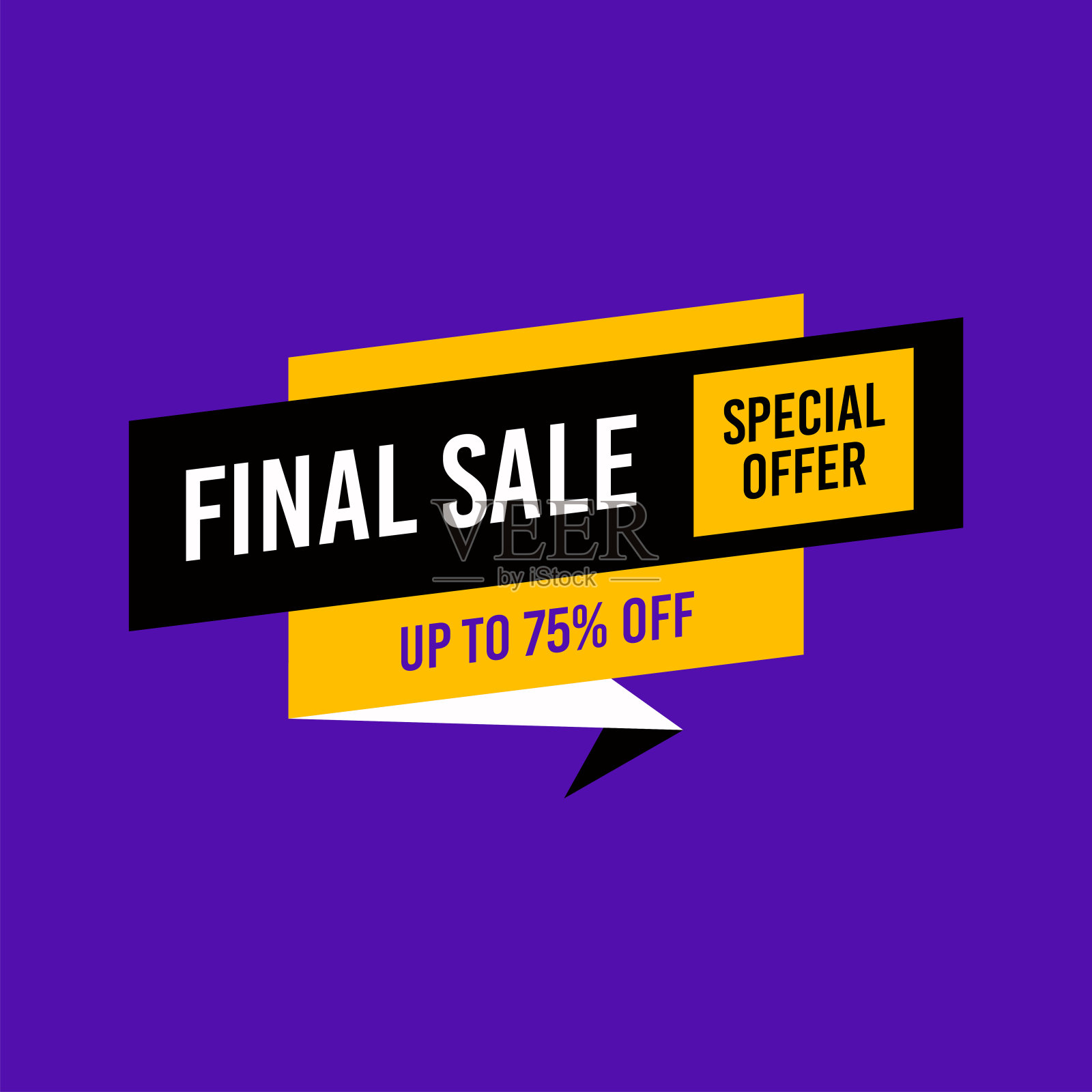 特价最终销售高达75%的折扣。动态形状和线条，Mega Sale，商店现在的文本。广告设计，横幅，海报，网上购物，产品，促销，网站和宣传册的布局。设计元素图片