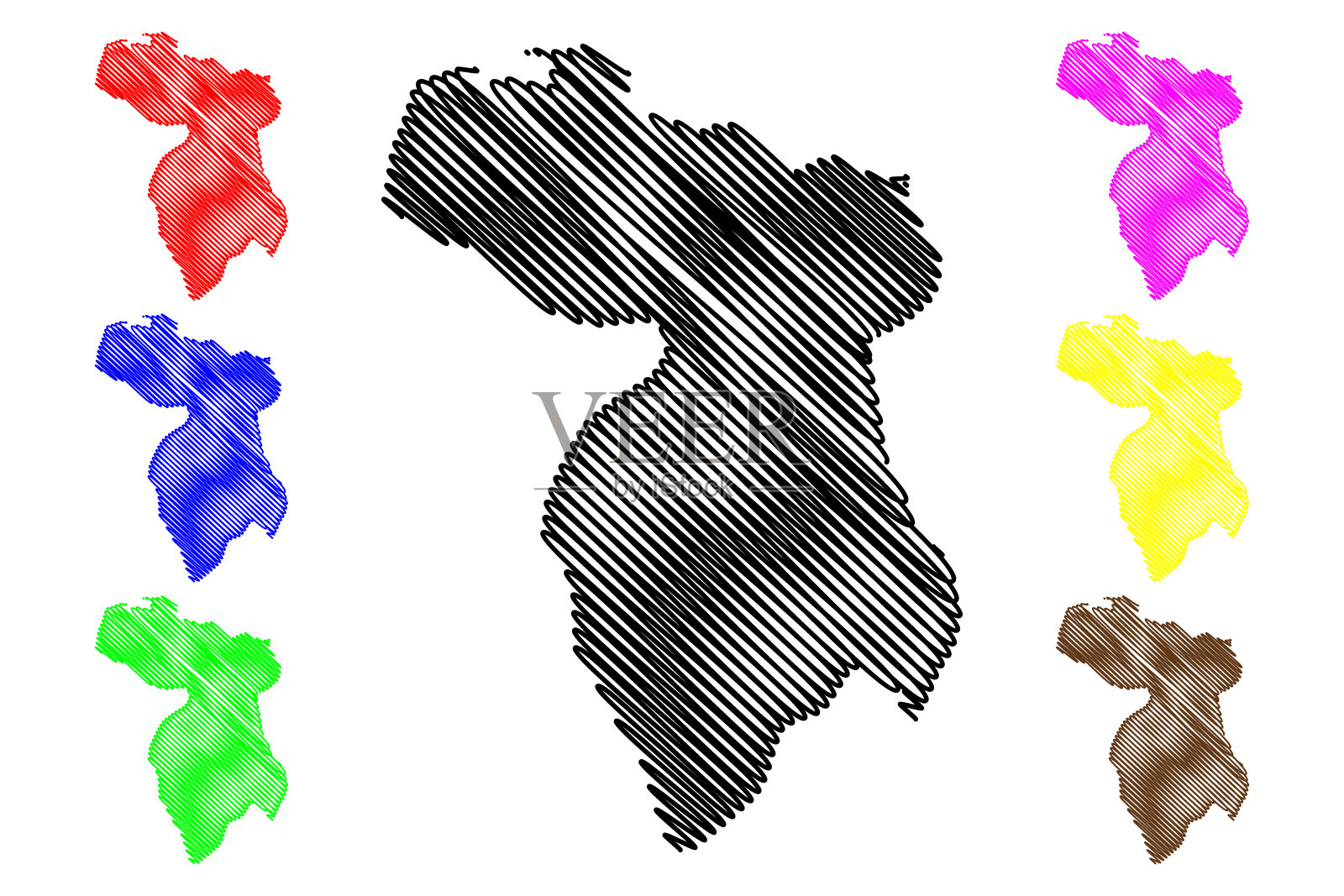 天户市长府地图插画图片素材