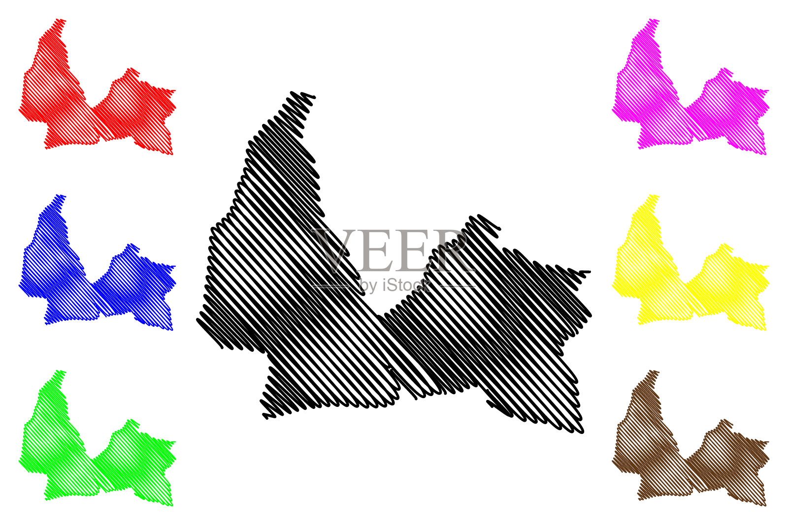 圣佩德罗马科利斯省地图插画图片素材