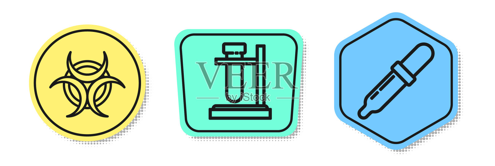 在试管烧瓶上设置生物危害标志图标素材