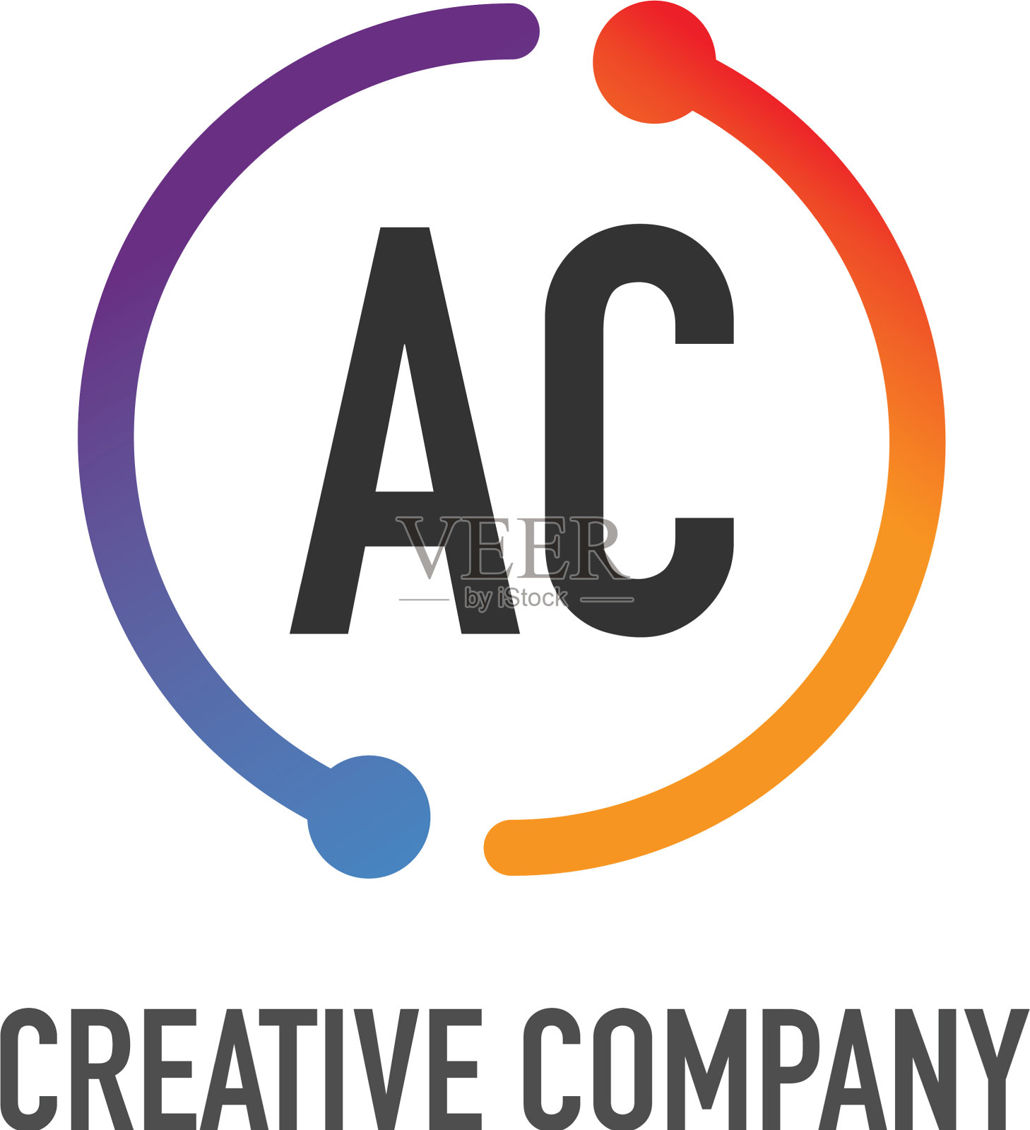 首字母ac创意圈logo设计插画图片素材