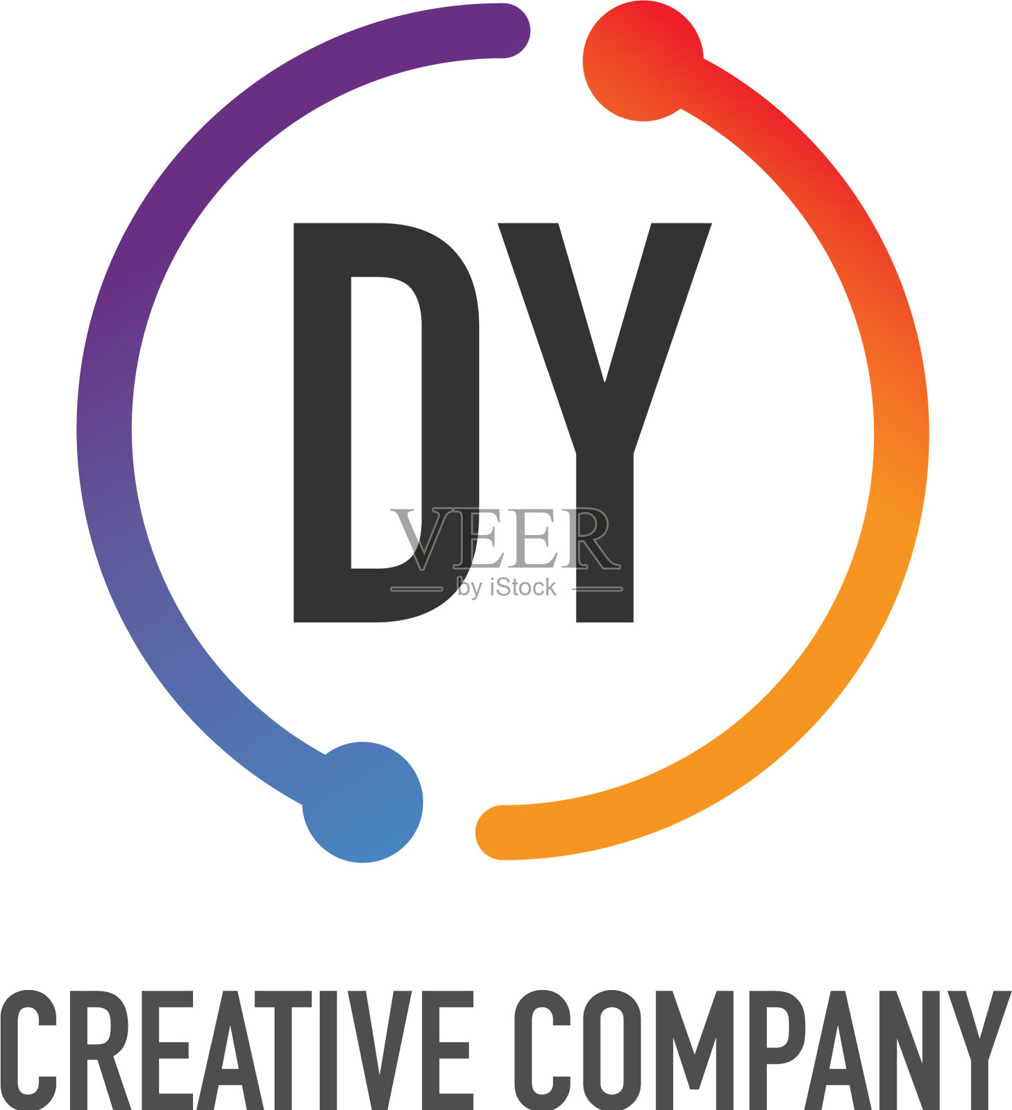 首字母dy创意圆标志设计插画图片素材