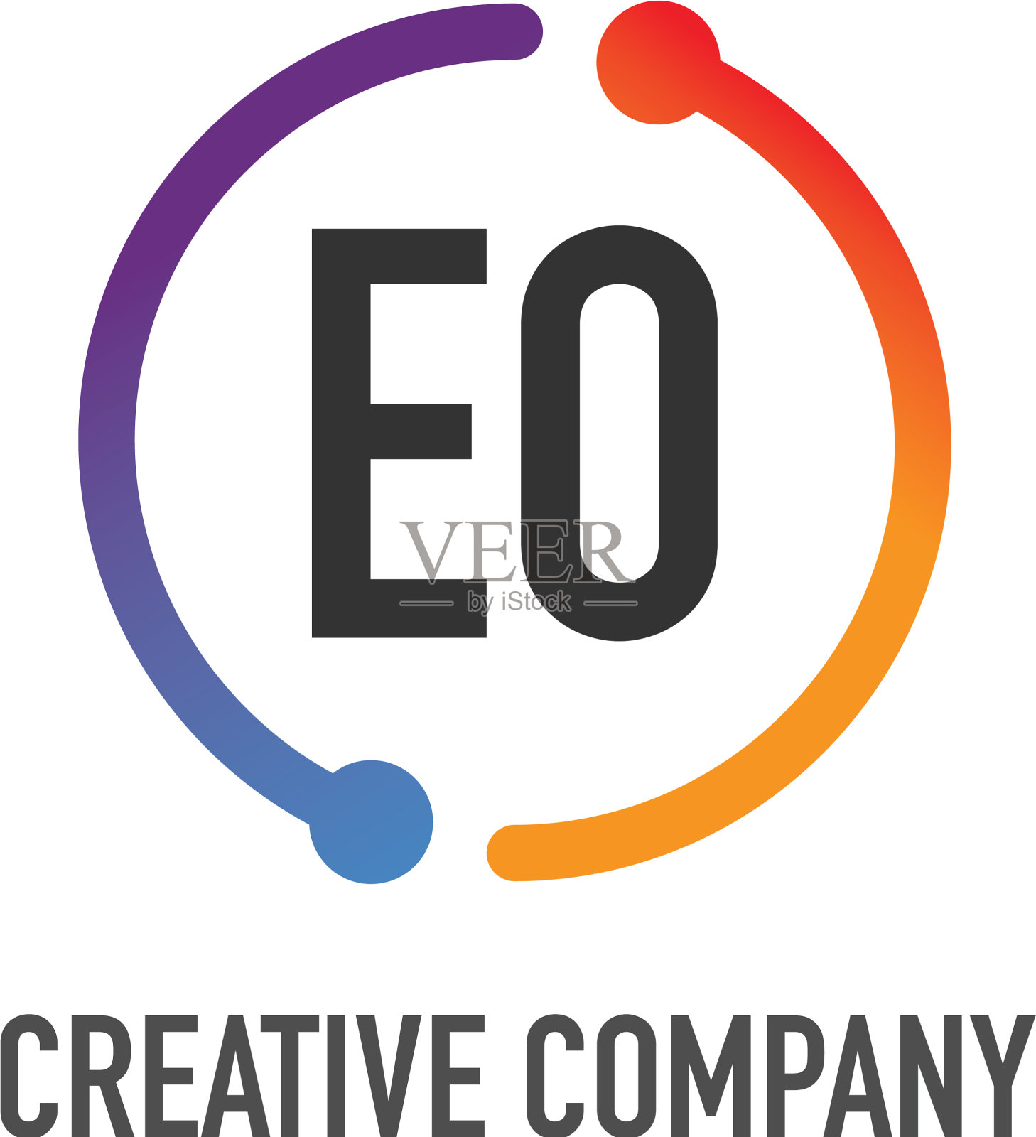 首字母eo创意圈logo设计插画图片素材