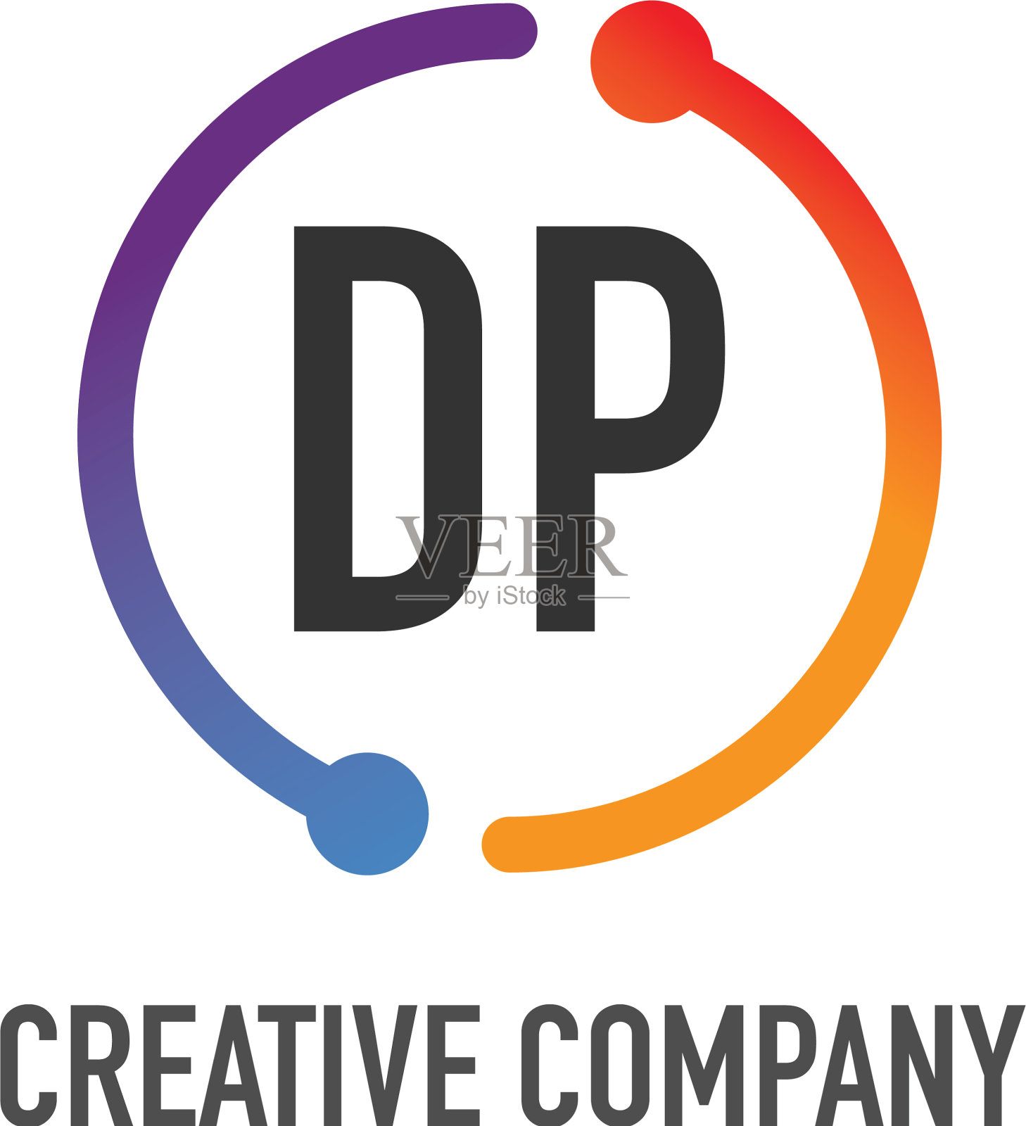 首字母dp创意圆标志设计插画图片素材