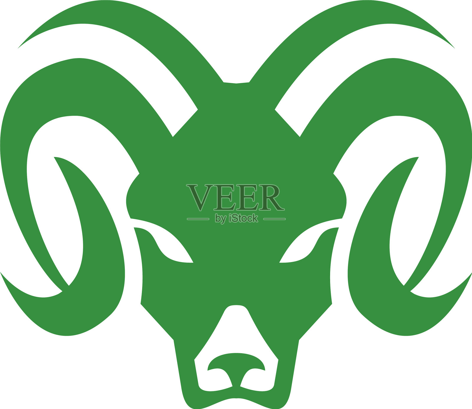 大角羊，公羊头前面的图标设计元素图片