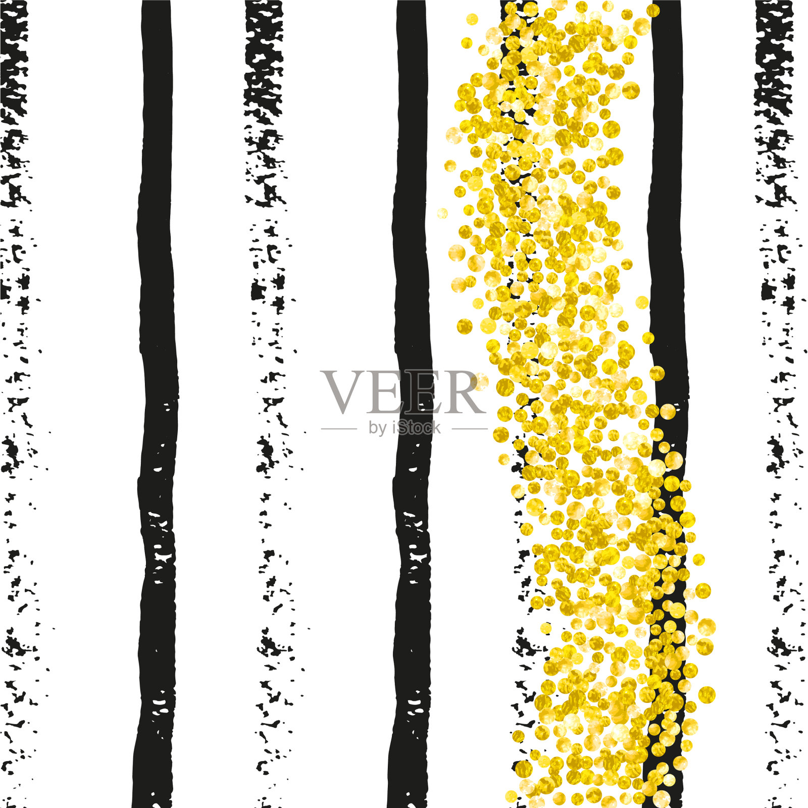 金光闪闪的五彩纸屑，点缀着点点插画图片素材