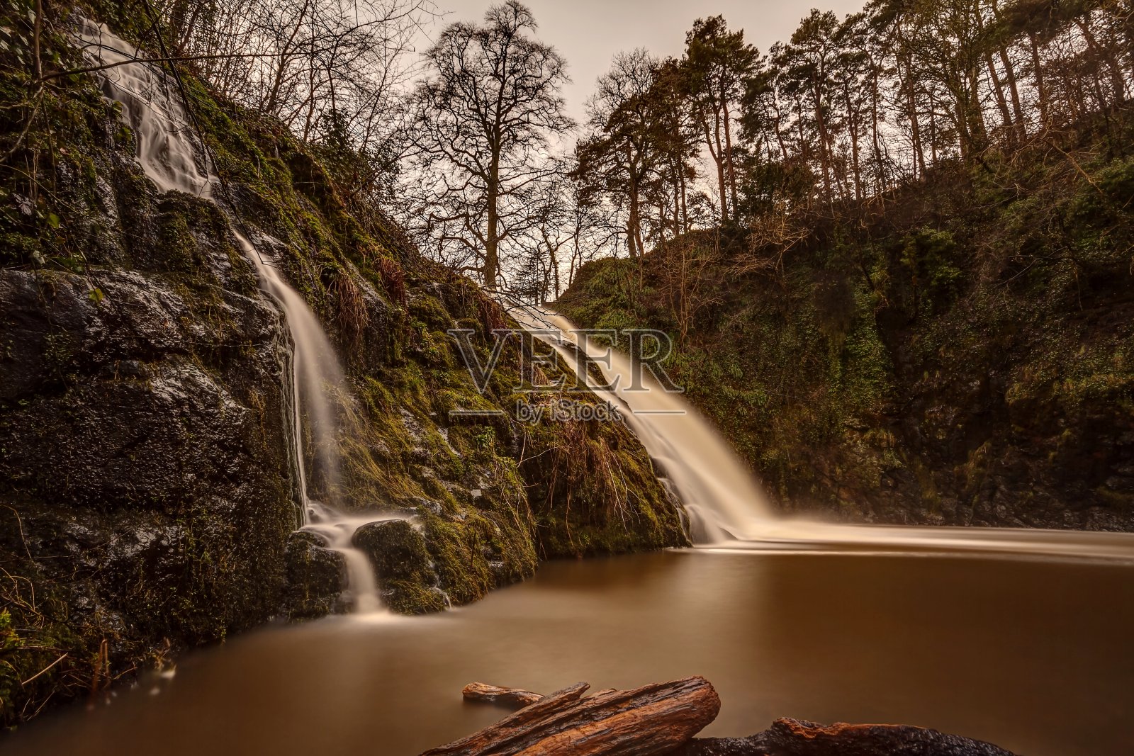 斯蒂奇尔瀑布，苏格兰边境，苏格兰照片摄影图片